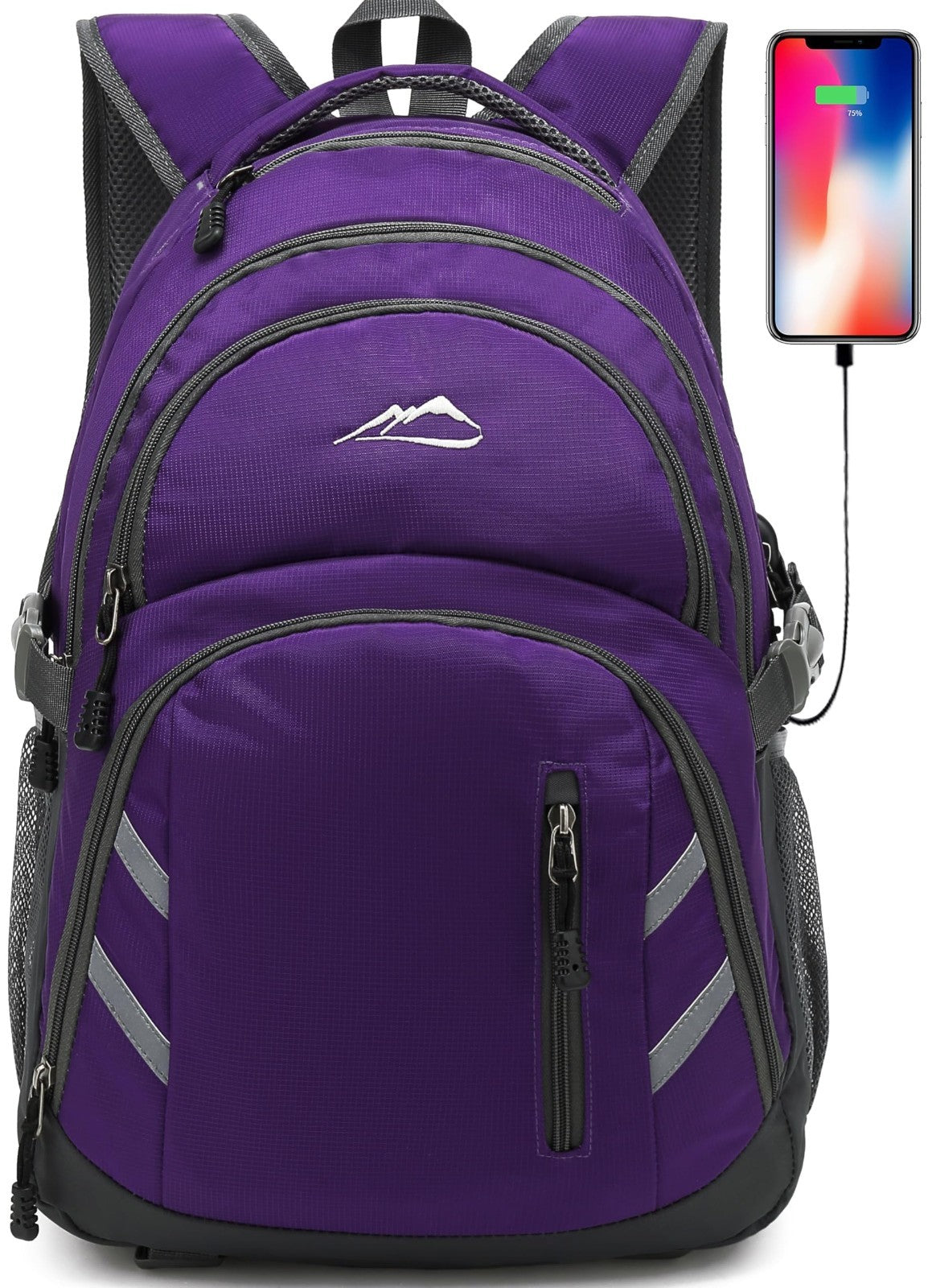 Extra Large College Laptop Backpack, 17" USB Charging, Multi Compartment, Anti T1