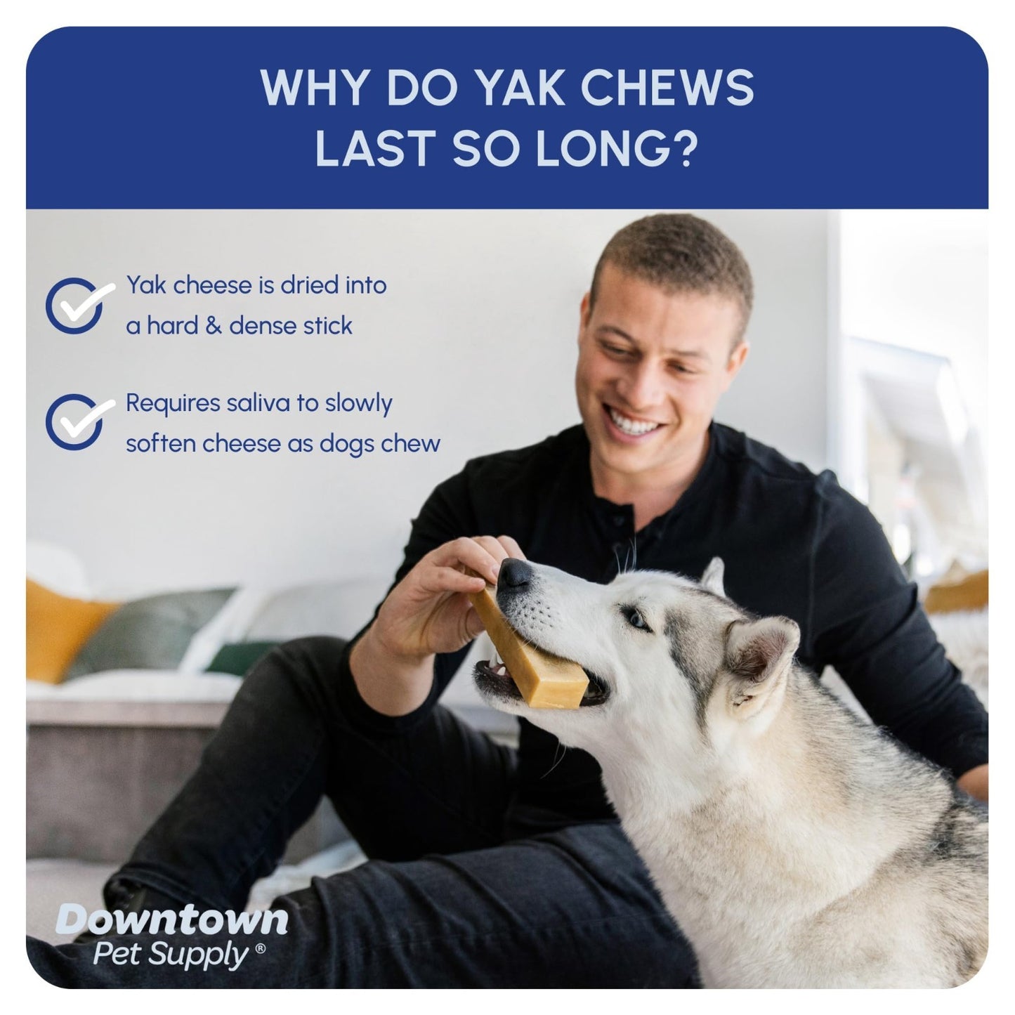 Natural Yak Chew Dog Treats - 2 lbs, Long-Lasting Chews from Nepal, Healthy Snac4