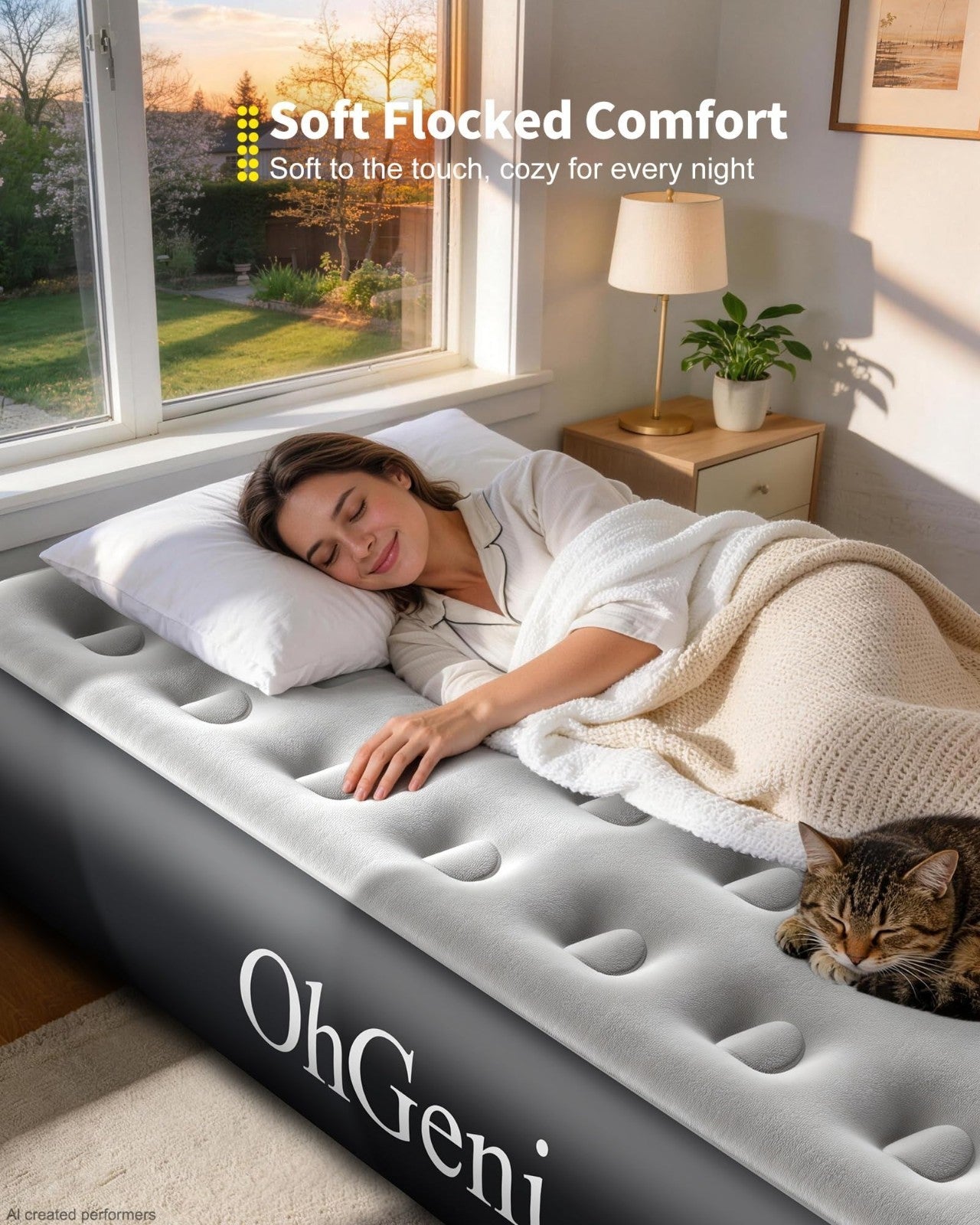 13" Raised Twin Air Mattress with Built in Pump, Inflatable Bed for Home & Campi7