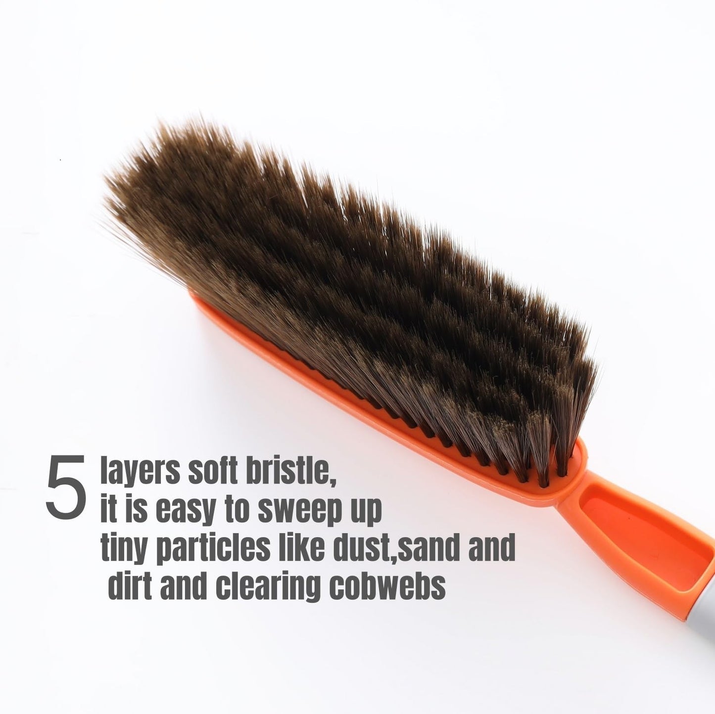 15" Yellow Soft Bristle Hand Broom Brush for Bed, Sofa, Counter & Hair Cleanup3