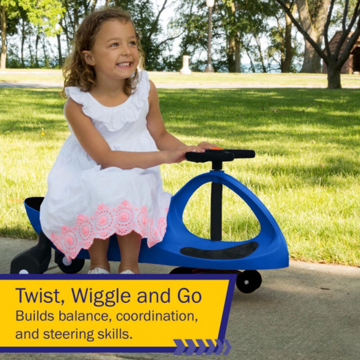 Wiggle Car Ride-On Toy for Kids Ages 3+, Fun Blue Ride-On Vehicle, Outdoor Play3