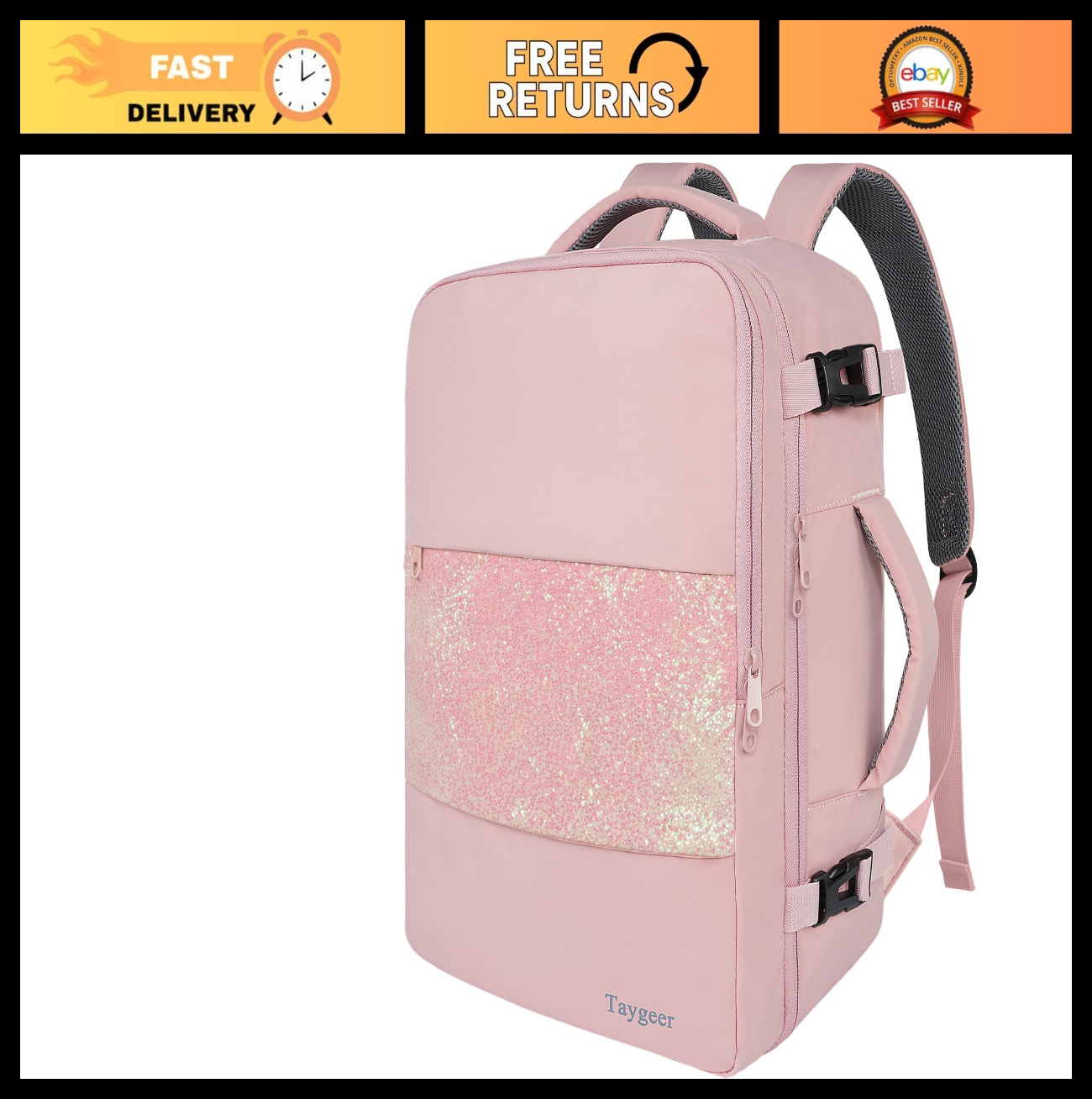 35L Travel Backpack for Women   Airline Approved, Laptop Bag with Water Bottle P0