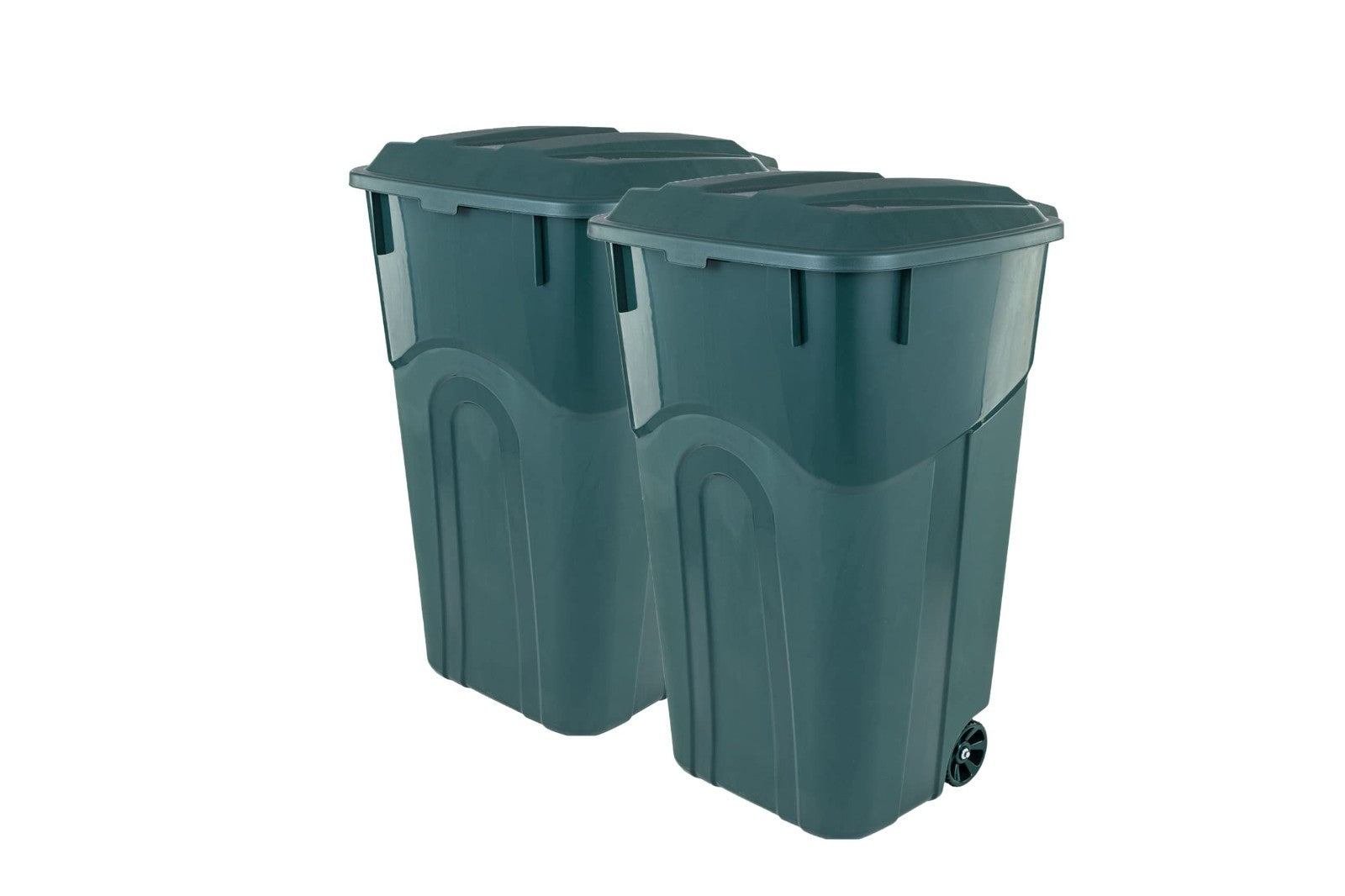 32 Gallon Wheeled Outdoor Trash Can with Snap Lock Lid & Heavy-Duty Handles - 21