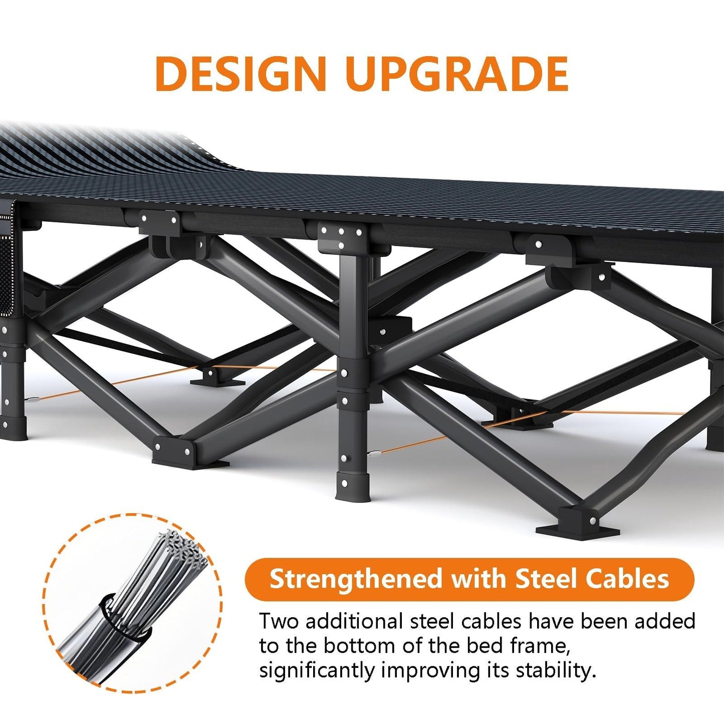 Oversized 31.5" Camping Cot for Adults   Heavy Duty 500LBS, Soft Sleeping Pad, C4