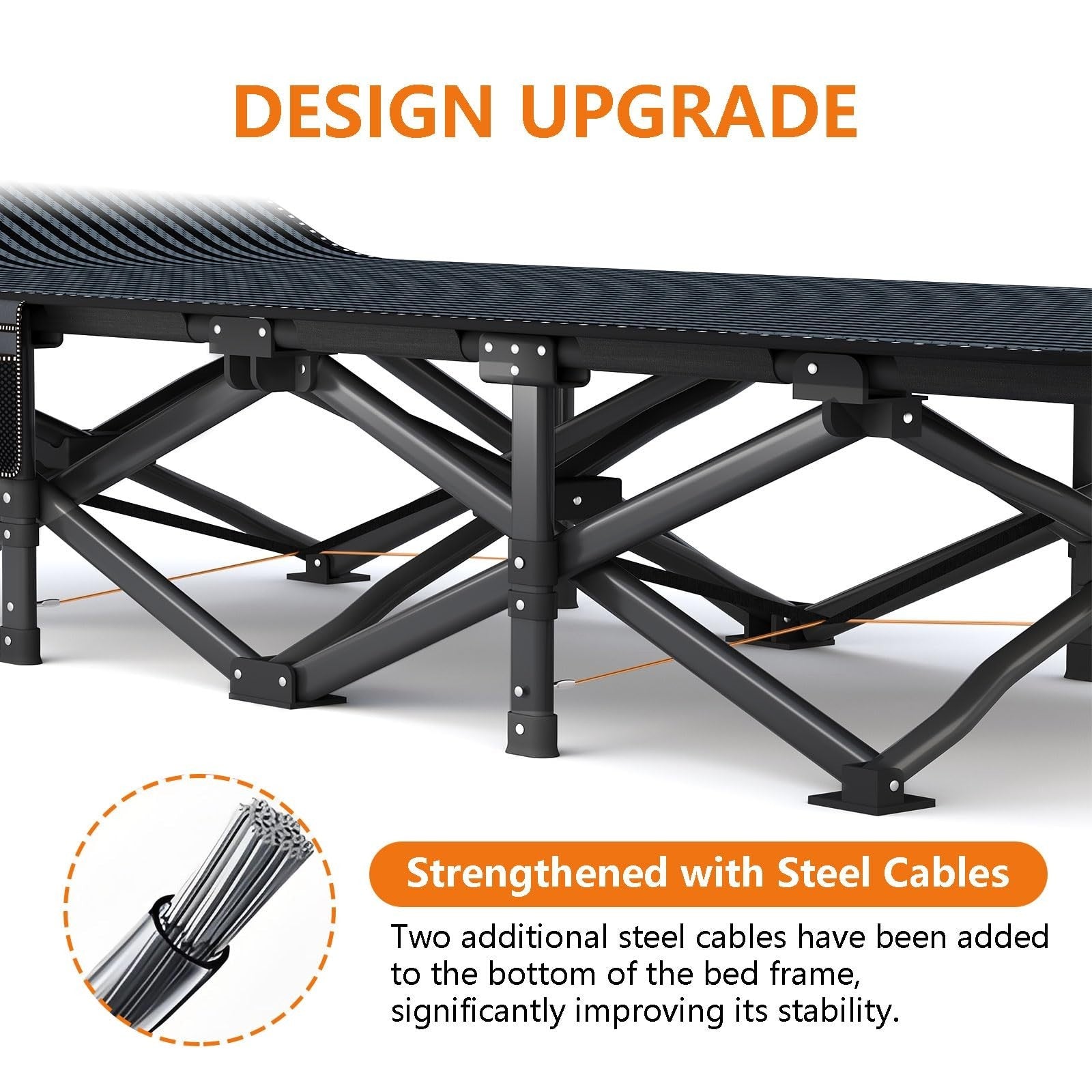 Oversized 31.5" Camping Cot for Adults   Heavy Duty 500LBS, Soft Sleeping Pad, C4