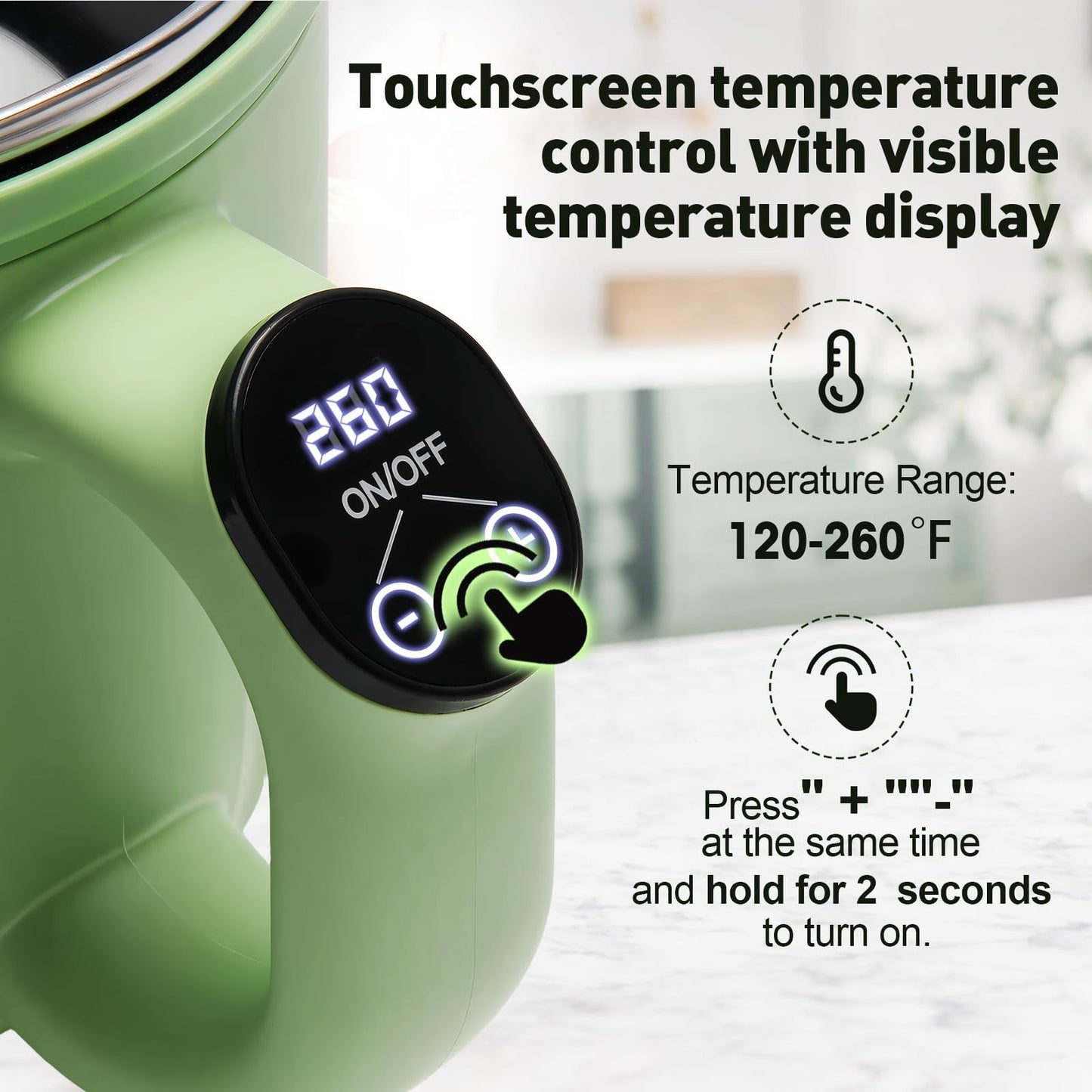 Electric Wax Melter Pot 1.6QT - Digital Touchscreen, Non-Stick, Precise Temp Con2