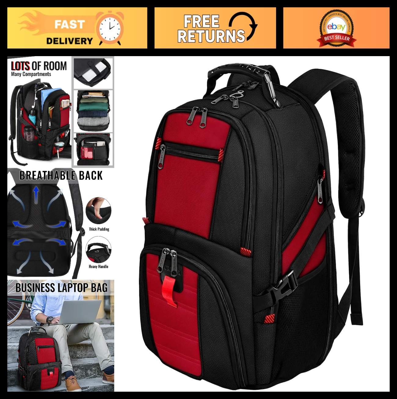 Large Laptop Backpack for Women, Heavy Duty Travel Bag, Waterproof Travel Backpa0