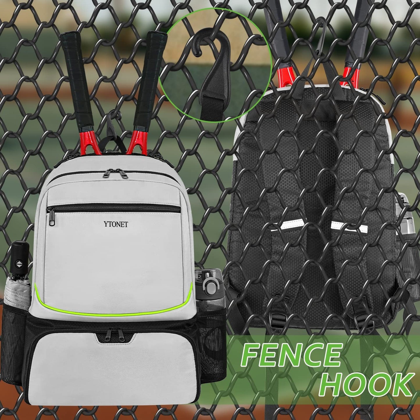 Insulated Tennis Backpack for 2 Rackets, Ventilated Shoe Compartment, Unisex5