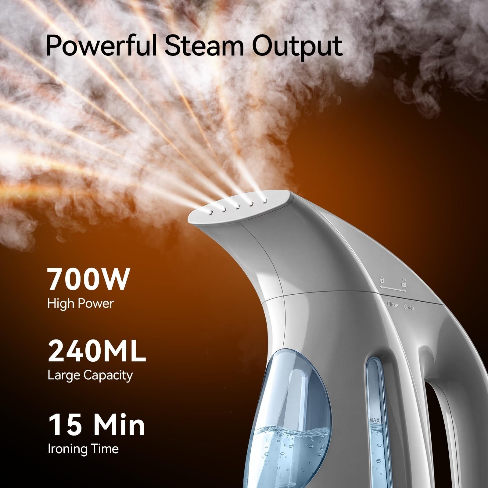 Portable Handheld Clothes Steamer, 1100W Fast Heat, 300ml Capacity, No Leak, Tra2
