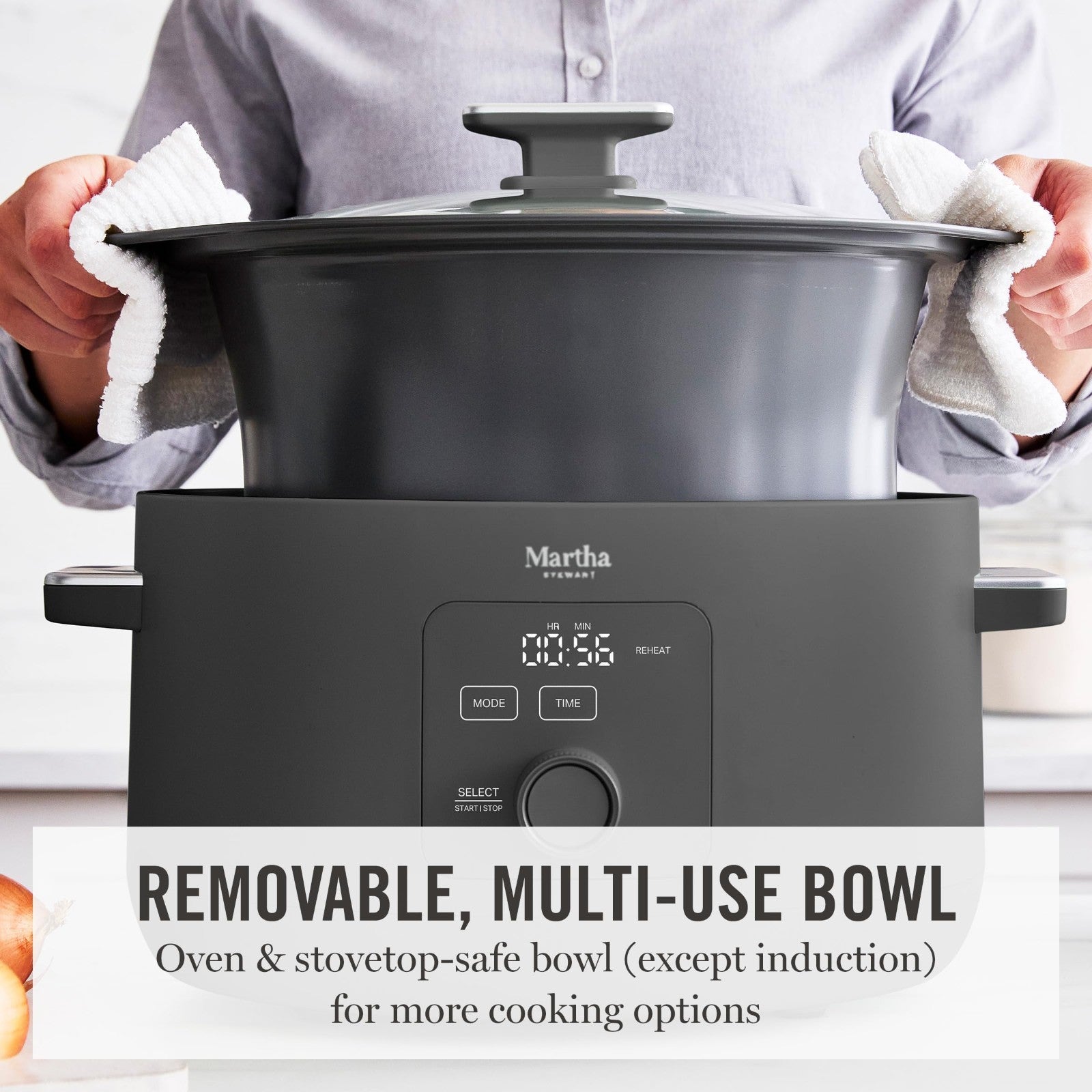 Programmable 8 QT Slow Cooker with Timer, 3 Heat Settings, Nonstick Ceramic Croc4