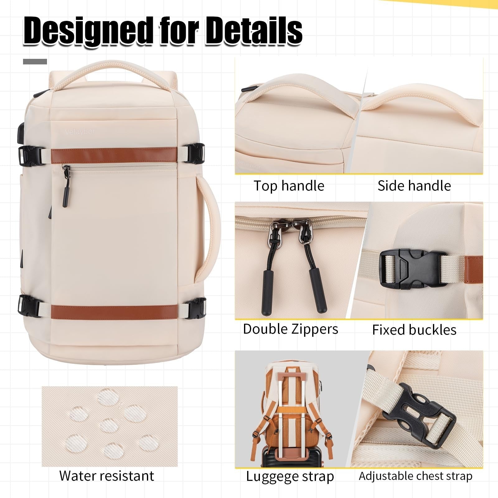 42L Travel Backpack with 4 Packing Cubes, TSA Approved, Water-Resistant Carry-On5