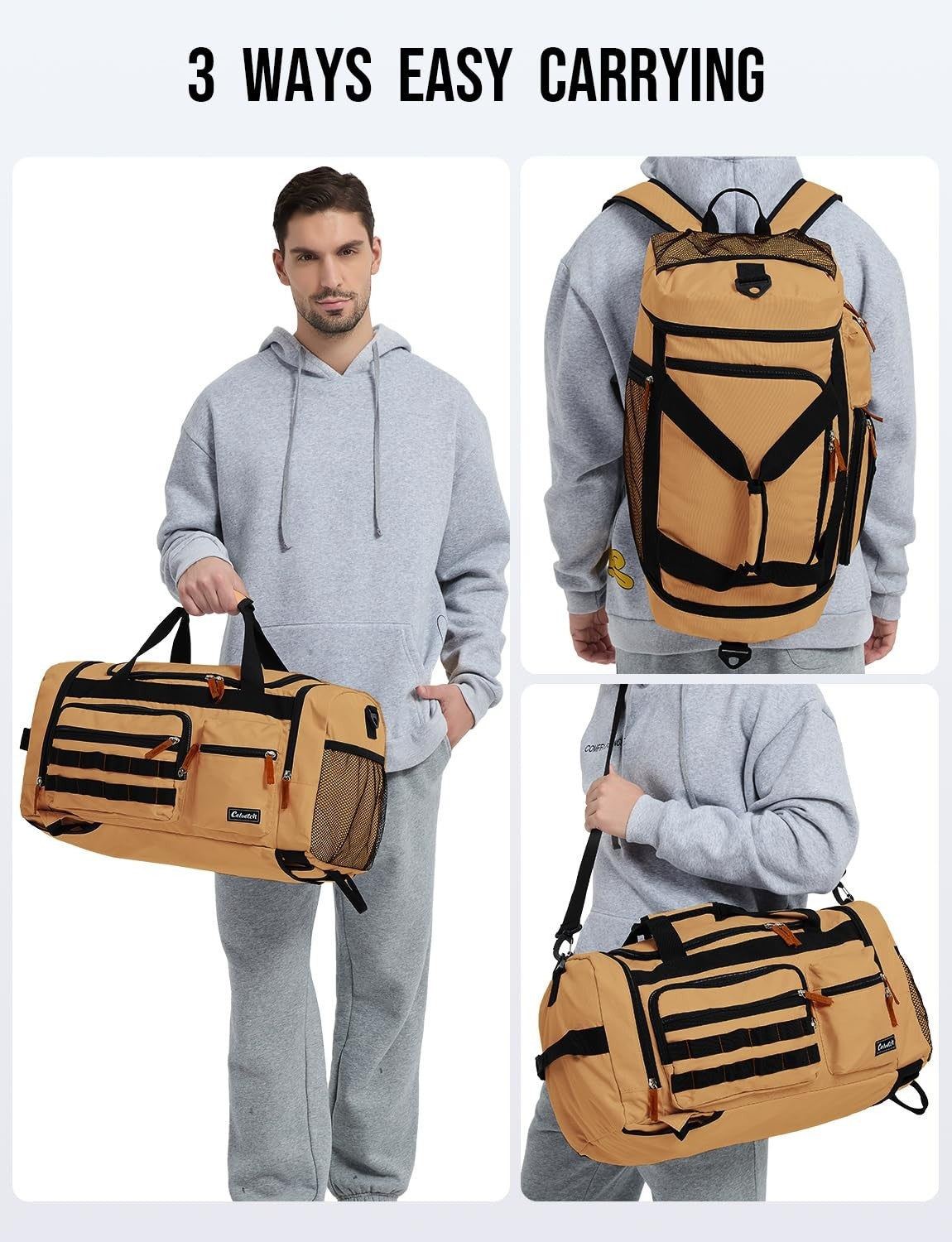 3-in-1 Sports Travel Duffel Bag 39L | Multipurpose Gym Bag with Wet Pocket & Sho5