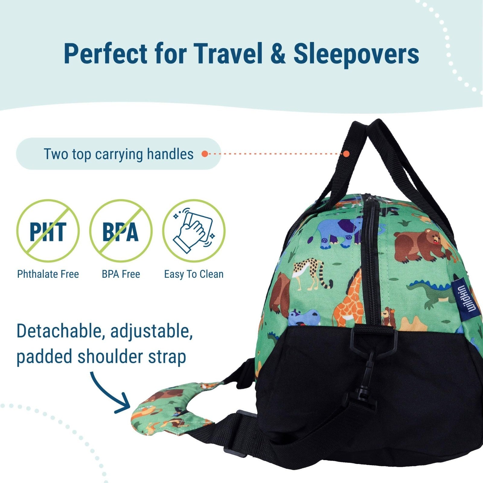 Kids Overnighter Duffel Bag - Lightweight Carry-On Travel Bag for School & Sleep3