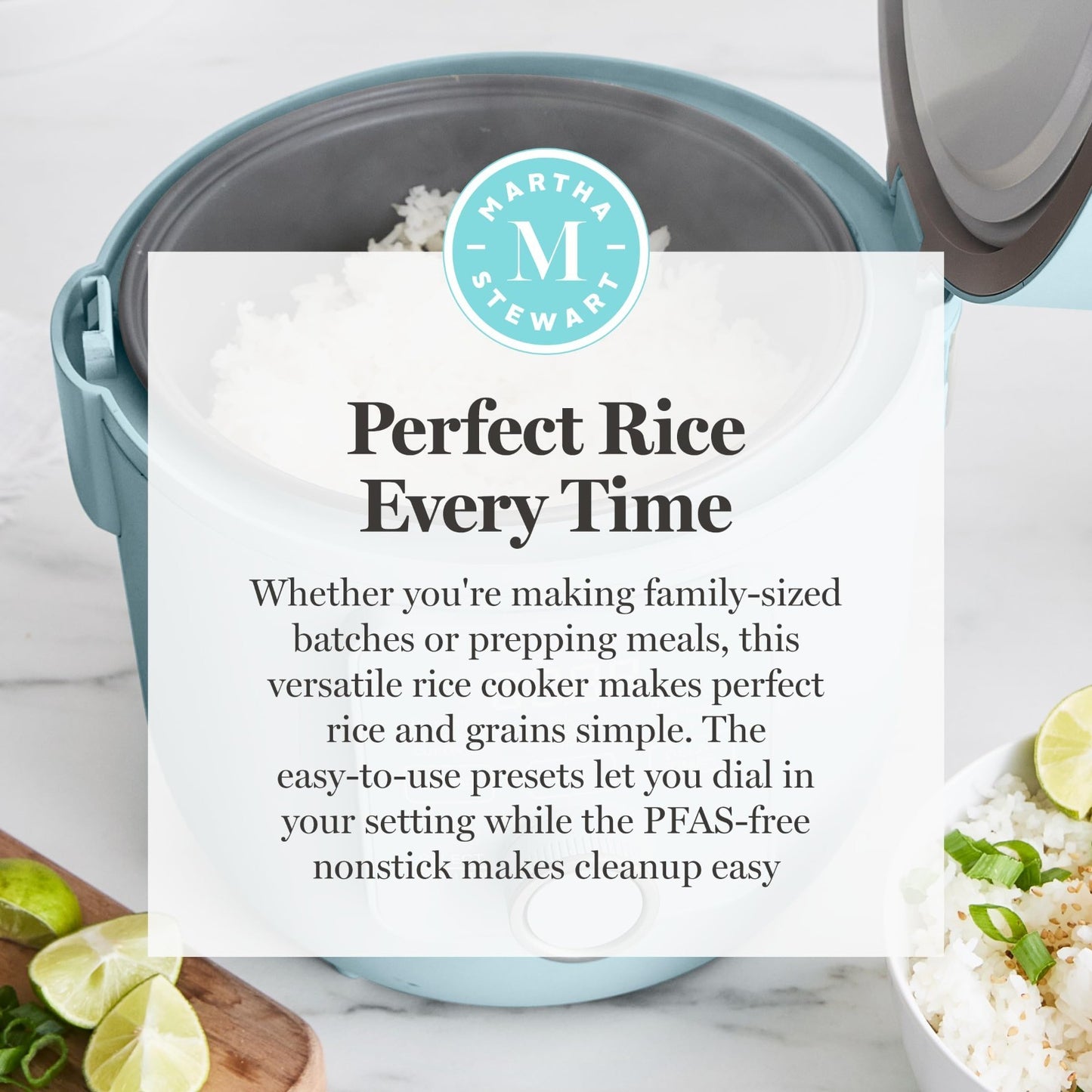 4-Cup Rice Cooker with Non-Stick Pot, Keep Warm, Steam Basket, Quick Cook - Sky10