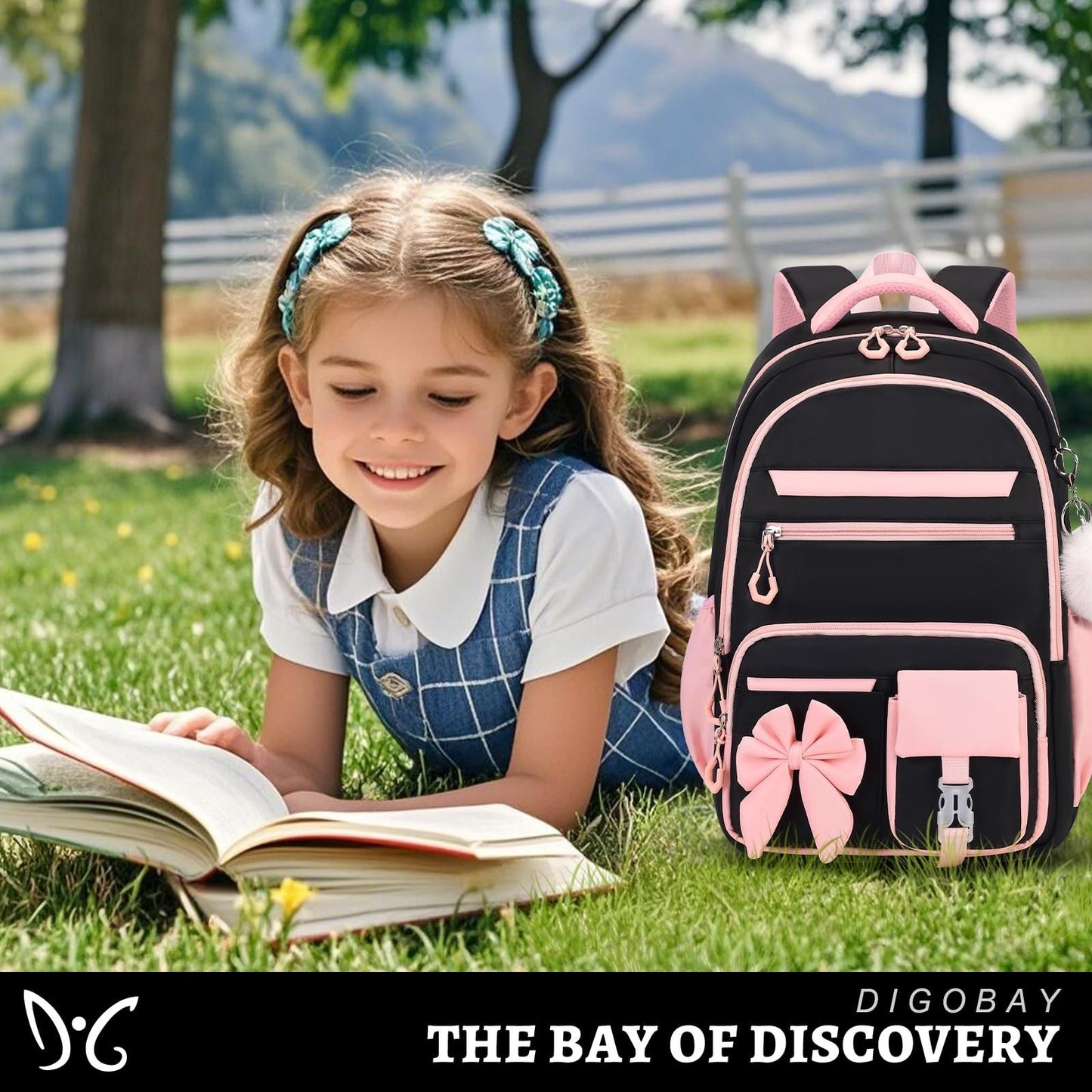 4PCS Girls Backpack Set   Stylish School Bag, Tote, Lunch Bag & Pencil Case2
