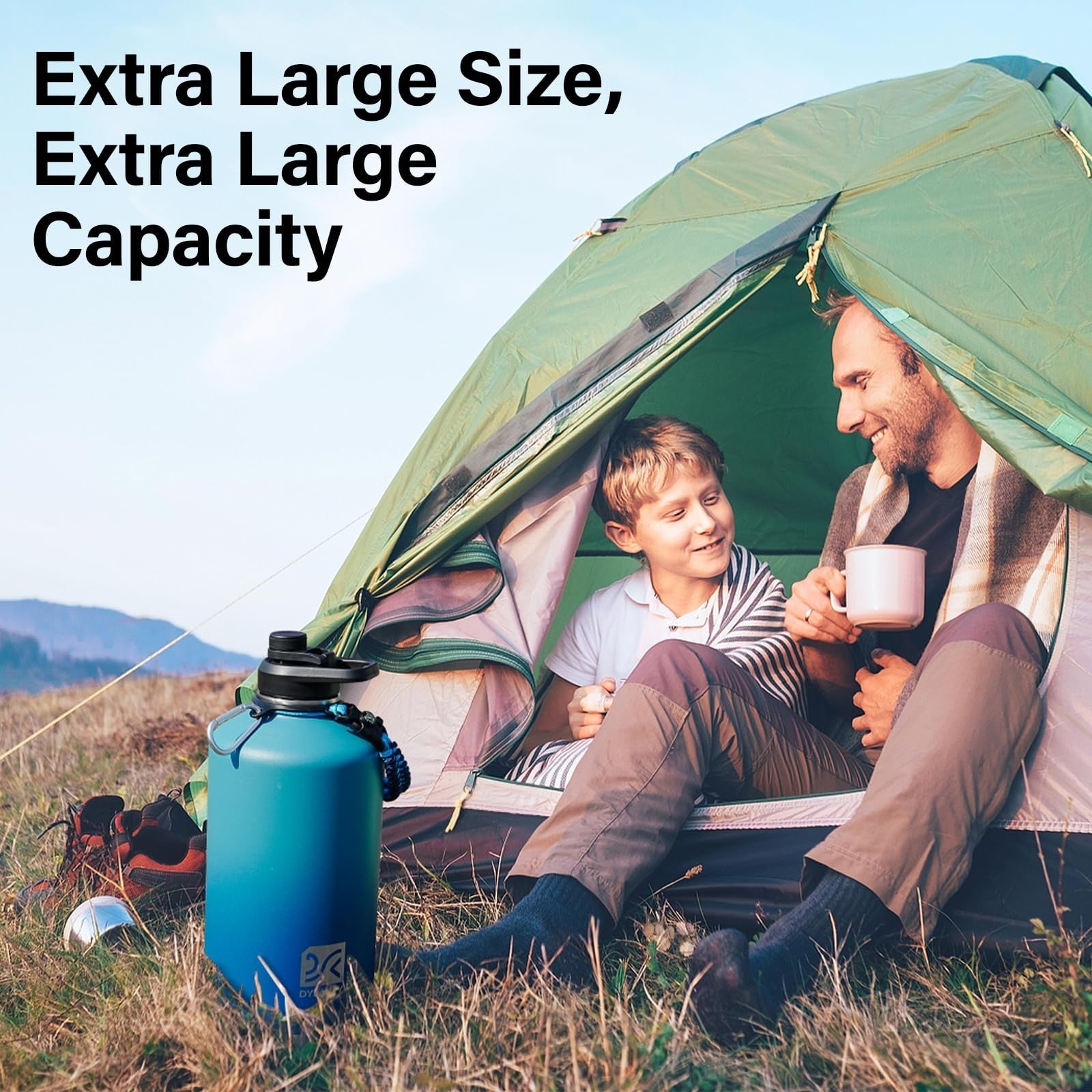 1 Gallon Insulated Water Bottle - Thick Stainless Steel, Portable Sports Jug, BP2
