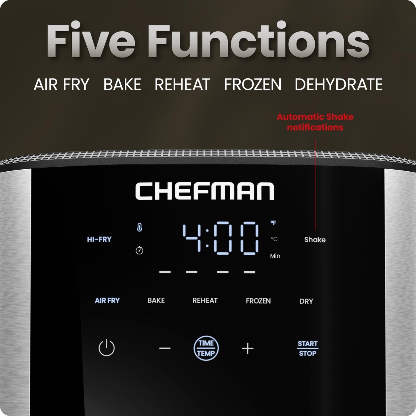 6 Qt Air Fryer 5 in 1 TurboFry | 450°F Hi Fry for Crispy Results | Bake, Dehydra3