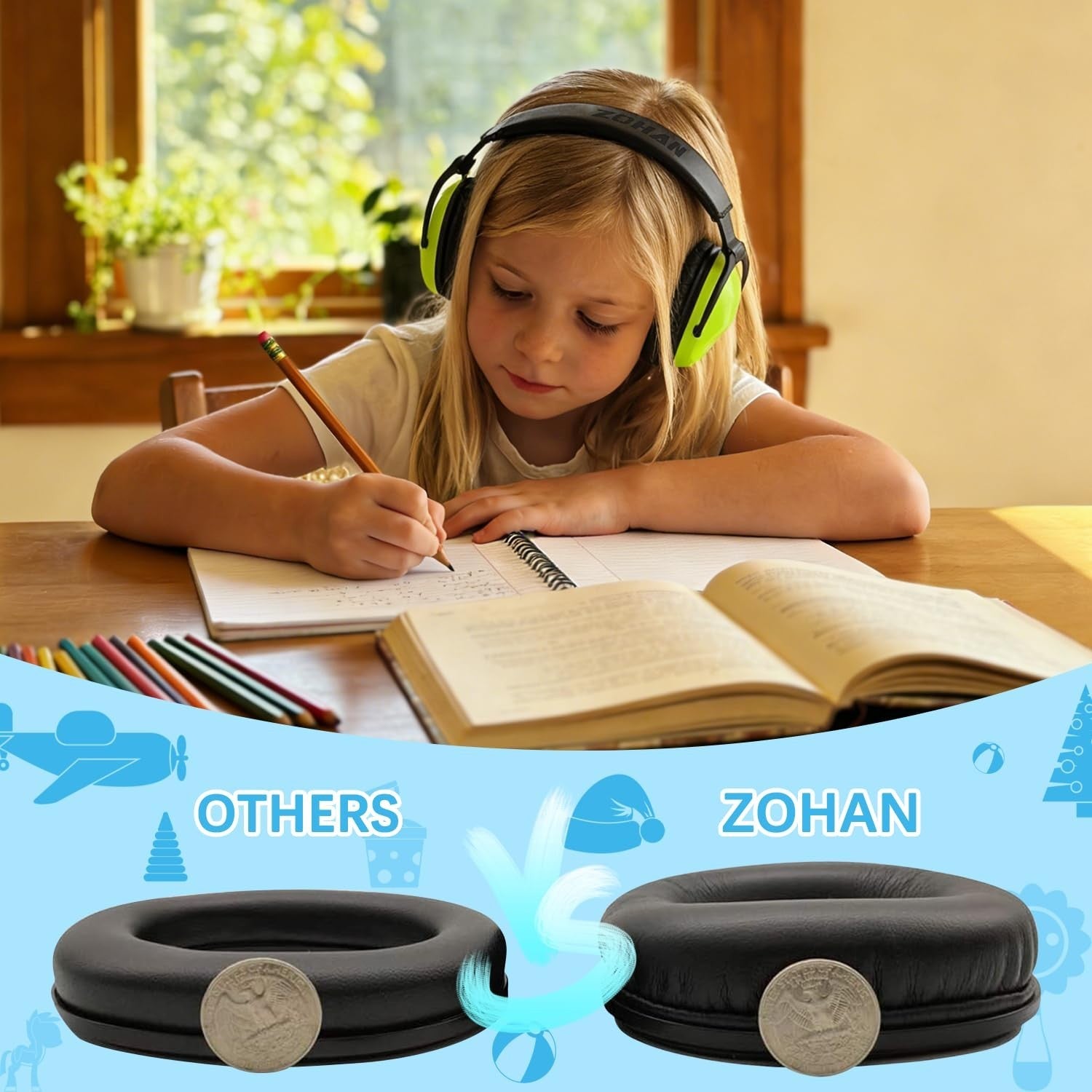 Kids Noise Cancelling Headphones 25dB NRR, Soft Ear Protection for Autism, Event3