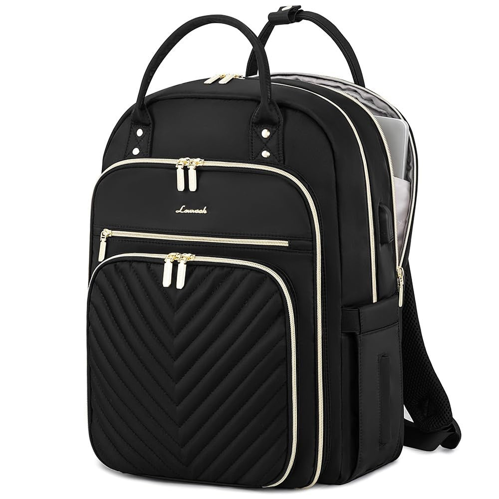Stylish Water Resistant Laptop Backpack for Women, Travel Work Bag with USB Port1