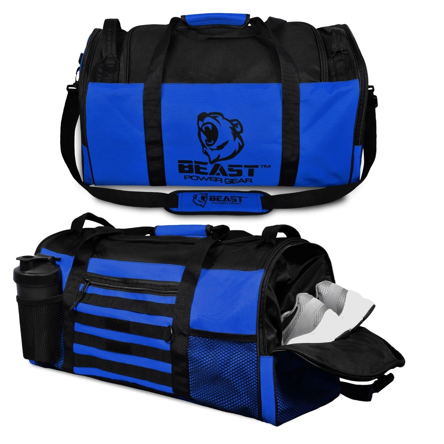 Gym Duffle Bag for Workout, Boxing, MMA - Sports Bag with Shoe Compartment, Adju1