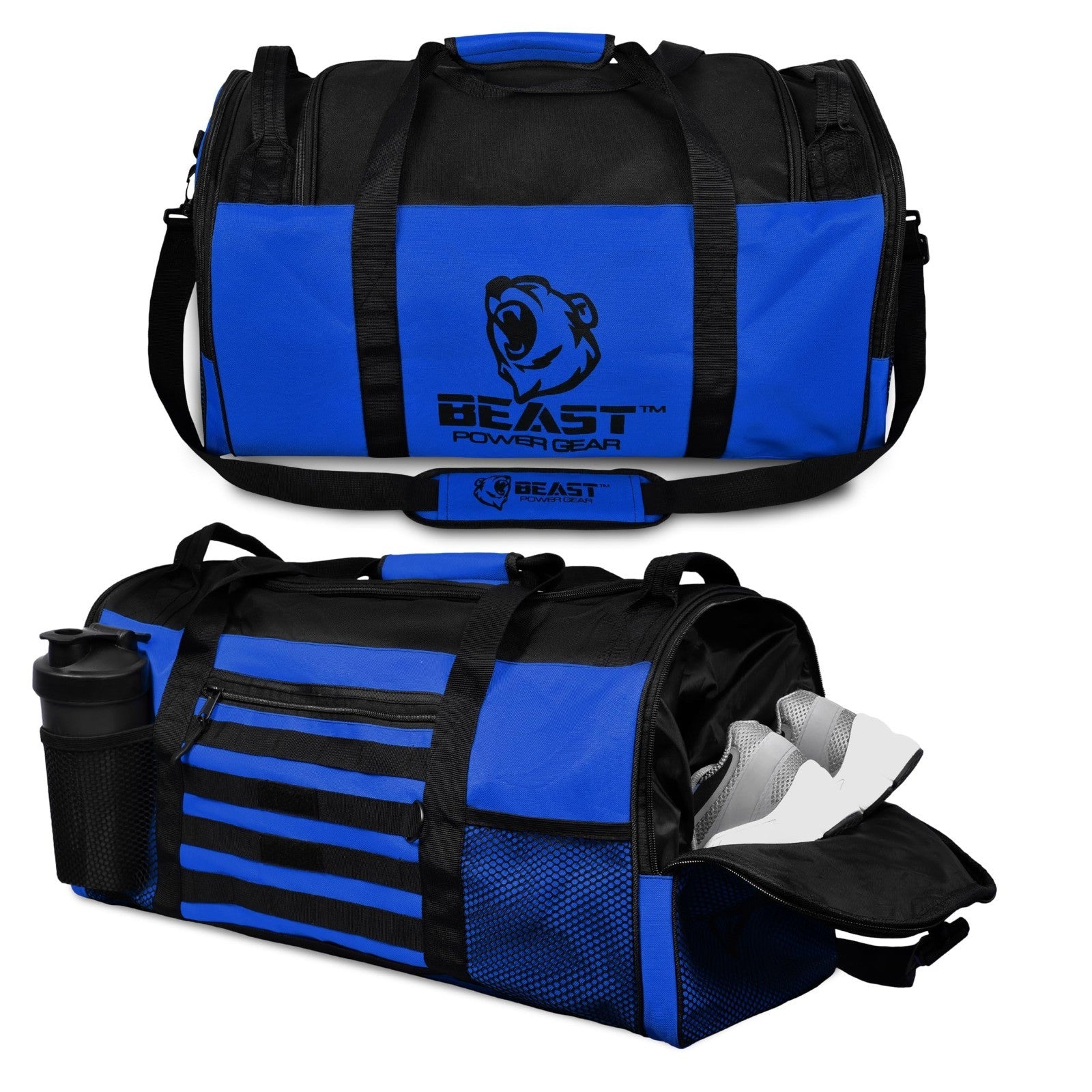 Gym Duffle Bag for Workout, Boxing, MMA - Sports Bag with Shoe Compartment, Adju1