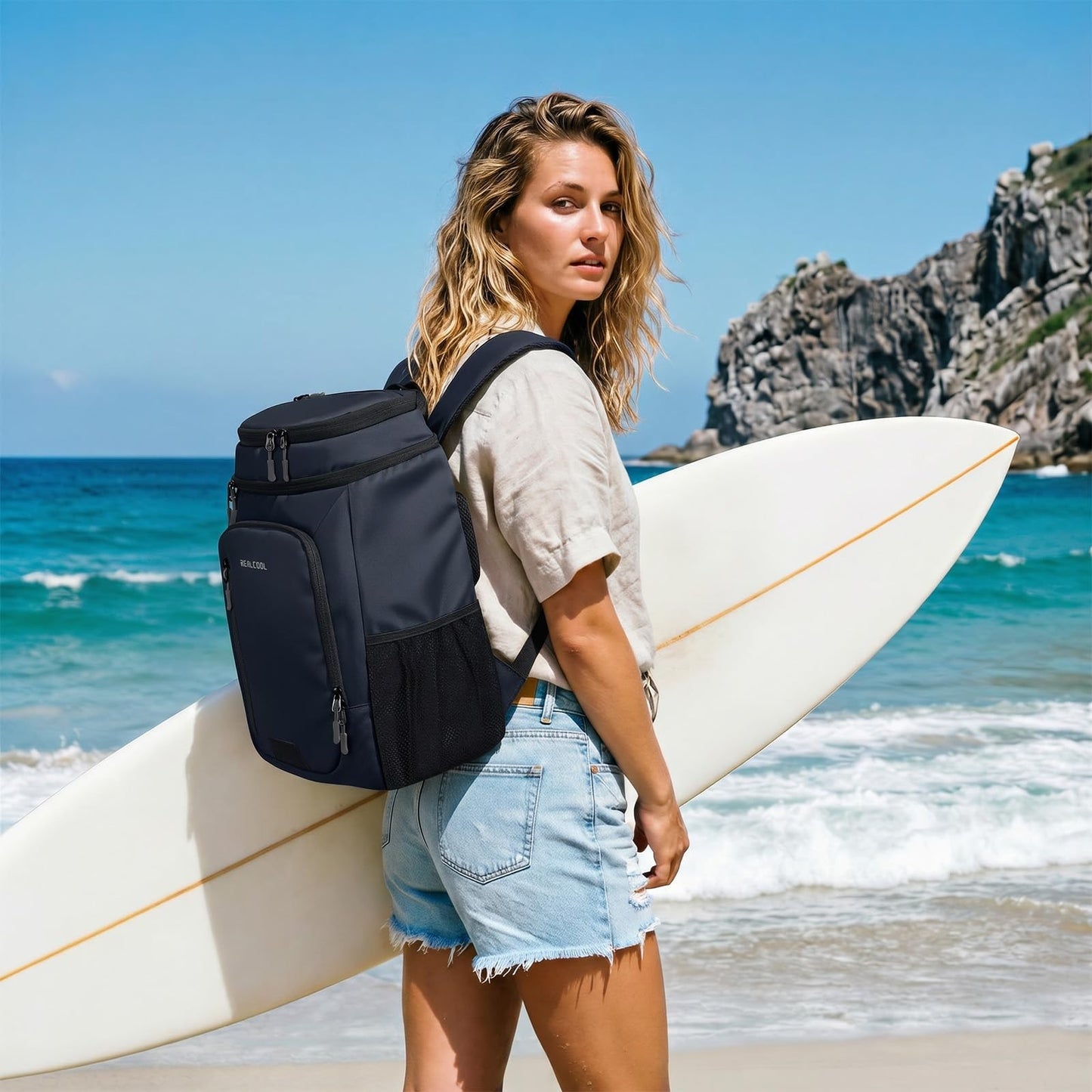 Insulated Cooler Backpack for 33 Cans - Leakproof, Waterproof, Anti-Theft, Trave7