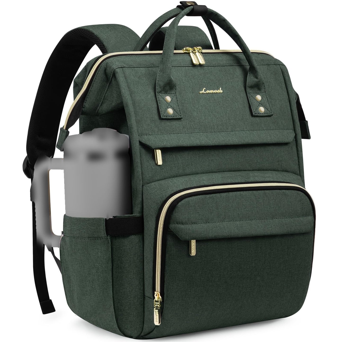 Stylish Waterproof Laptop Backpack for Women, 15.6" Travel Bag with Tumbler Hold1