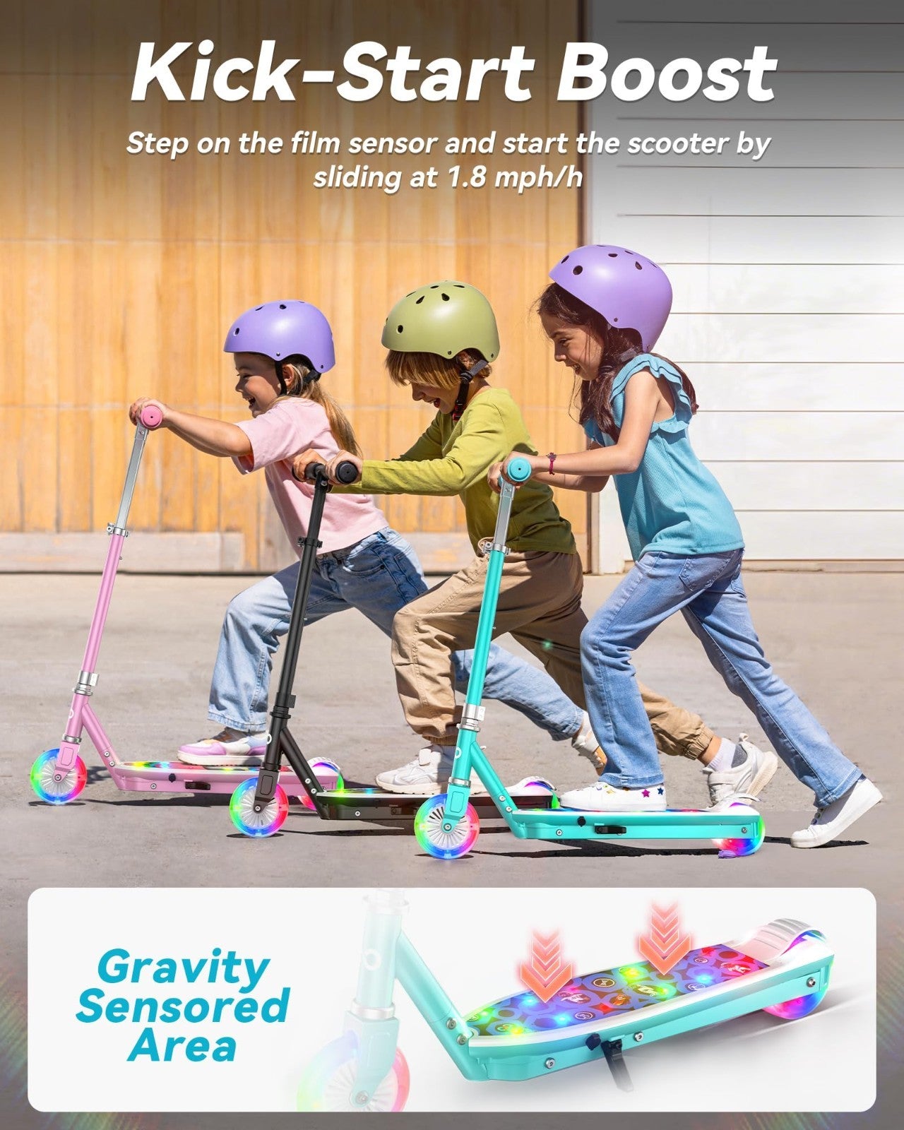 Kids Electric Scooter for Ages 3-8, Safe 5 MPH, Lightweight & Durable, Fun Ride!3