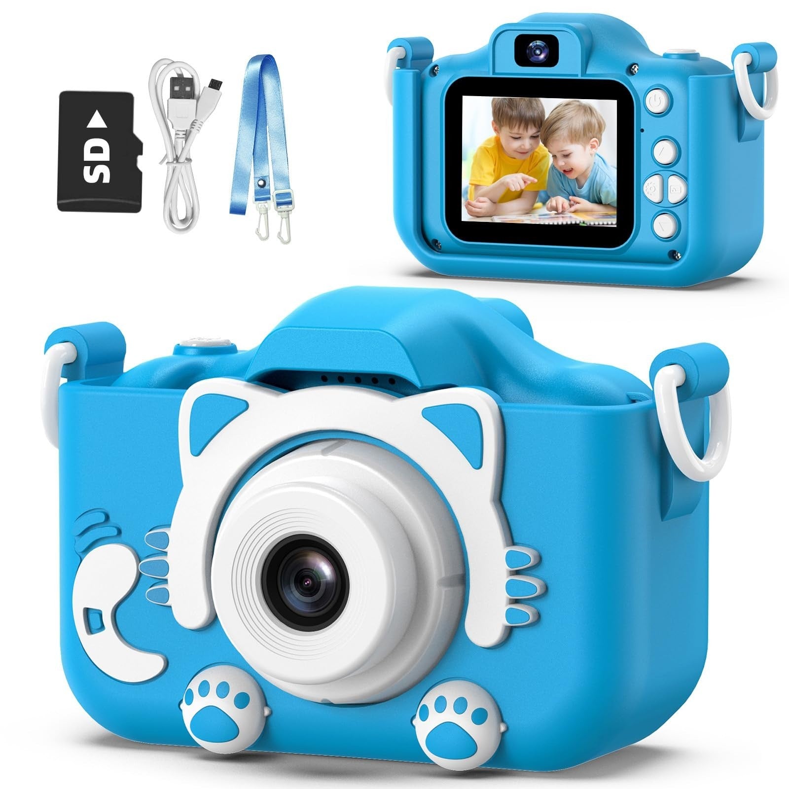 Kids Digital Camera for 3 8 Year Olds, Fun Video Camcorder with Soft Cover, Grea0
