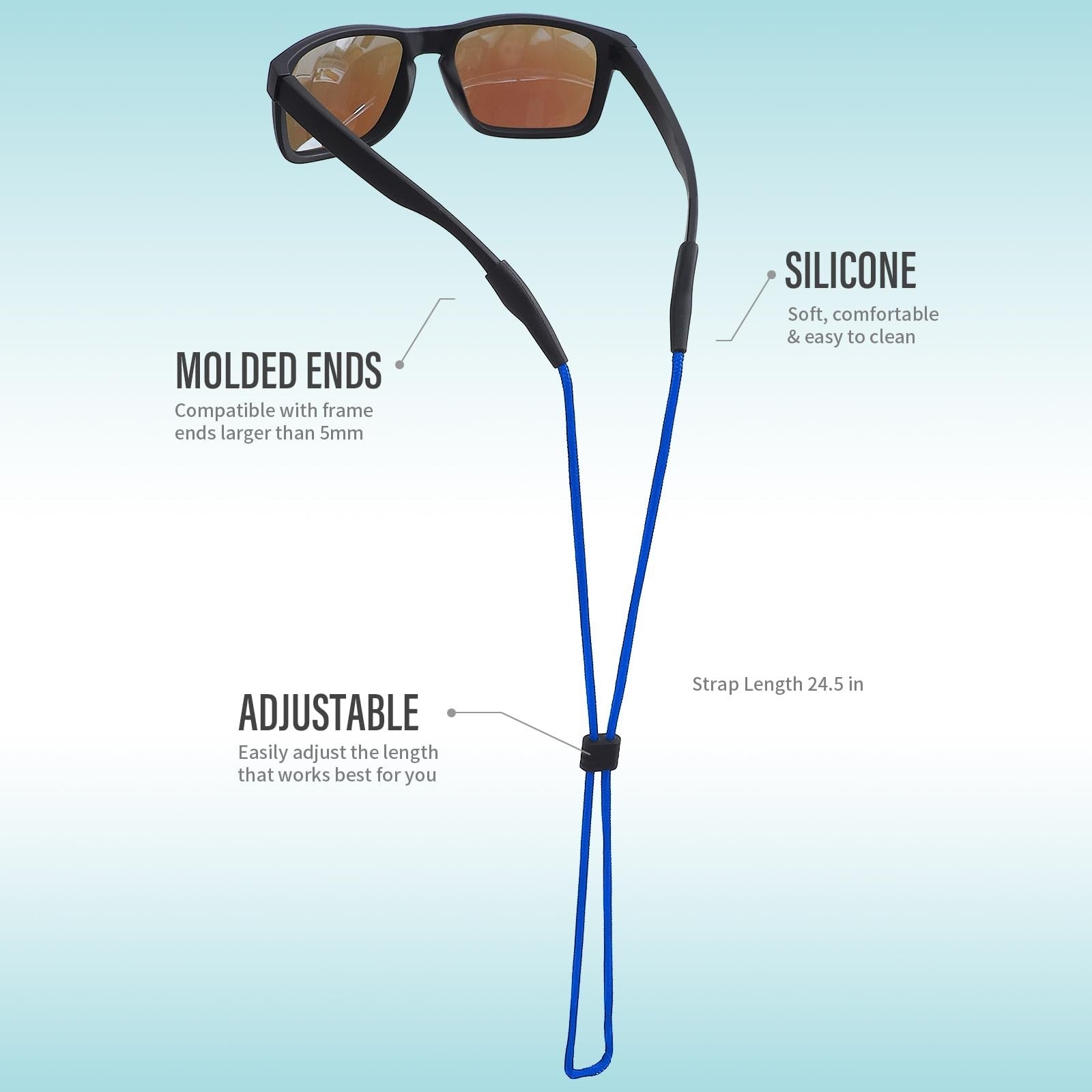 Adjustable Eyeglass Holder Strap - Sunglasses Cords for Men, Women & Kids - Neck5