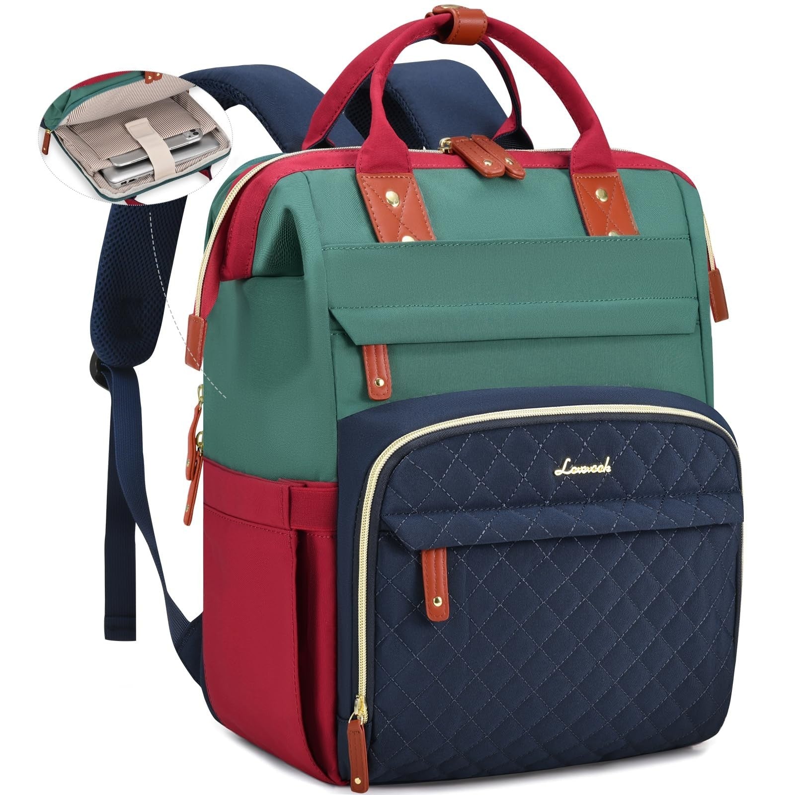 Waterproof Laptop Backpack for Women, 15.6" Travel Bag, Nurse Teacher Work Purse1