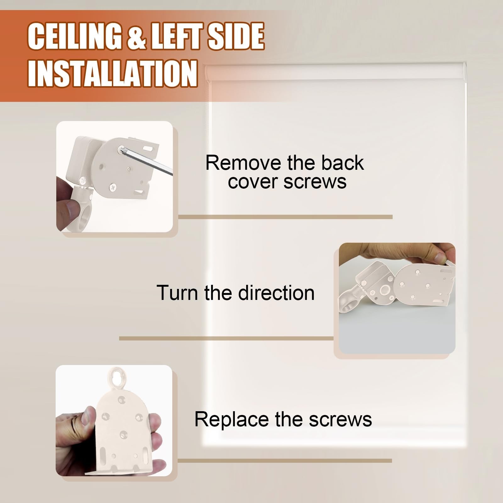 Cordless Crank Kit for Roller Blinds, Outdoor Shade Mounting Bracket, Sun Shade5