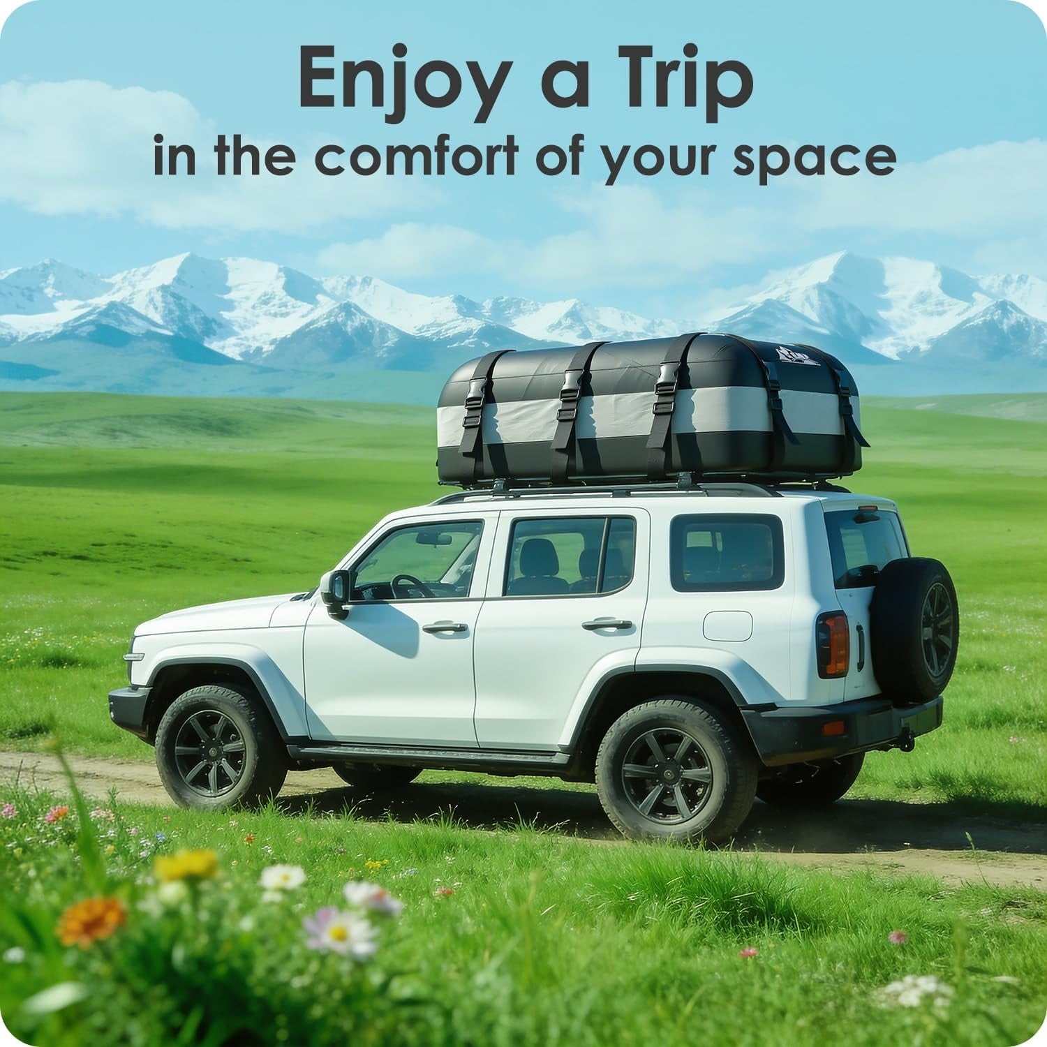 Rooftop Cargo Carrier Bag 15-20 Cu Ft Waterproof Storage for Cars SUV Travel6