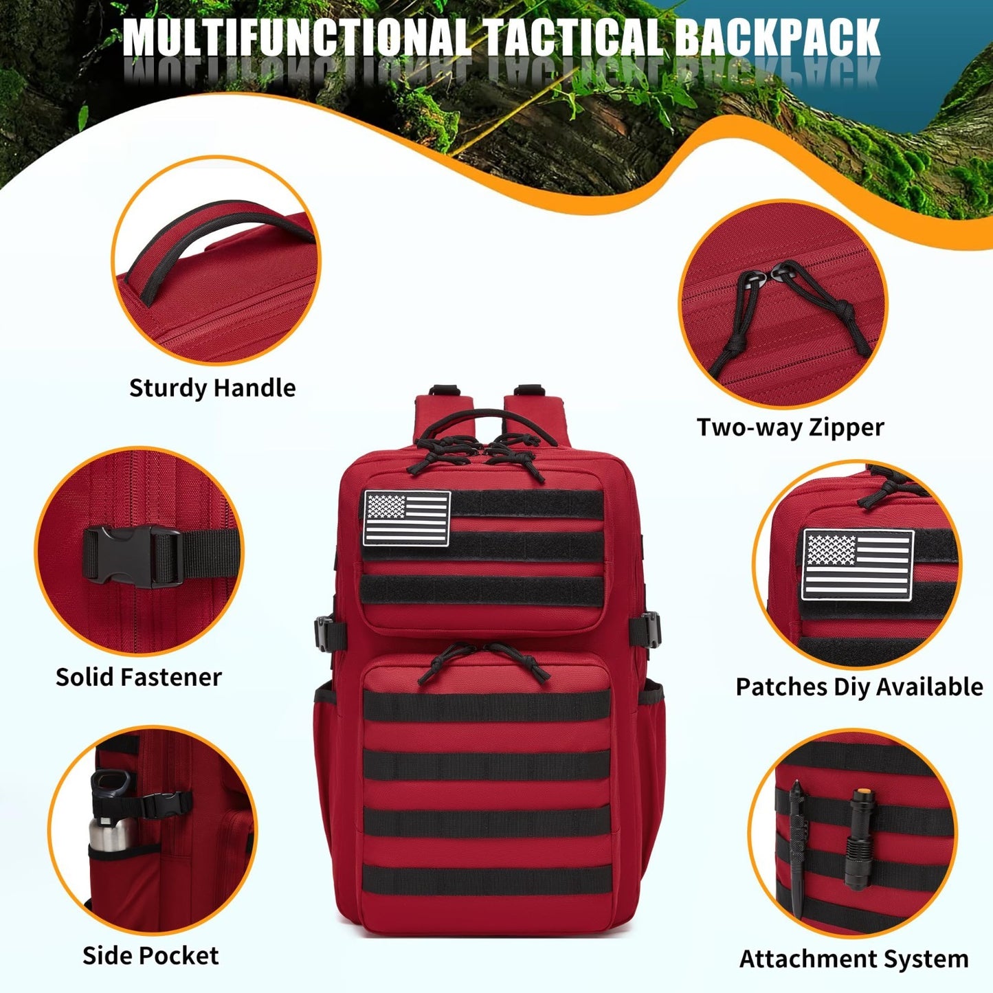 Waterproof Military Tactical Backpack   3 Day Assault Molle Daypack with Bottle3