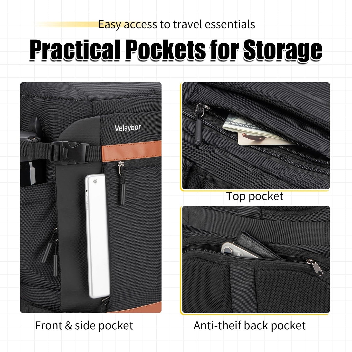 42L Travel Backpack with 4 Packing Cubes, TSA Approved, Water-Resistant Carry-On3