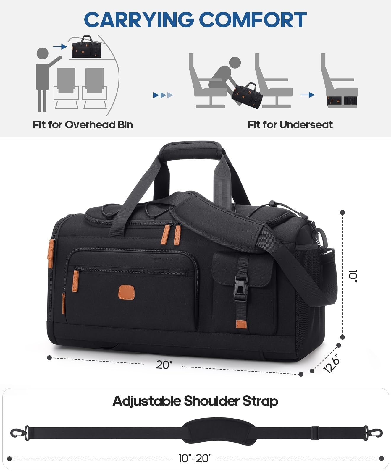 Versatile 3-in-1 Gym Bag with Shoe & Laptop Compartment - Anti-Theft Duffle Back6