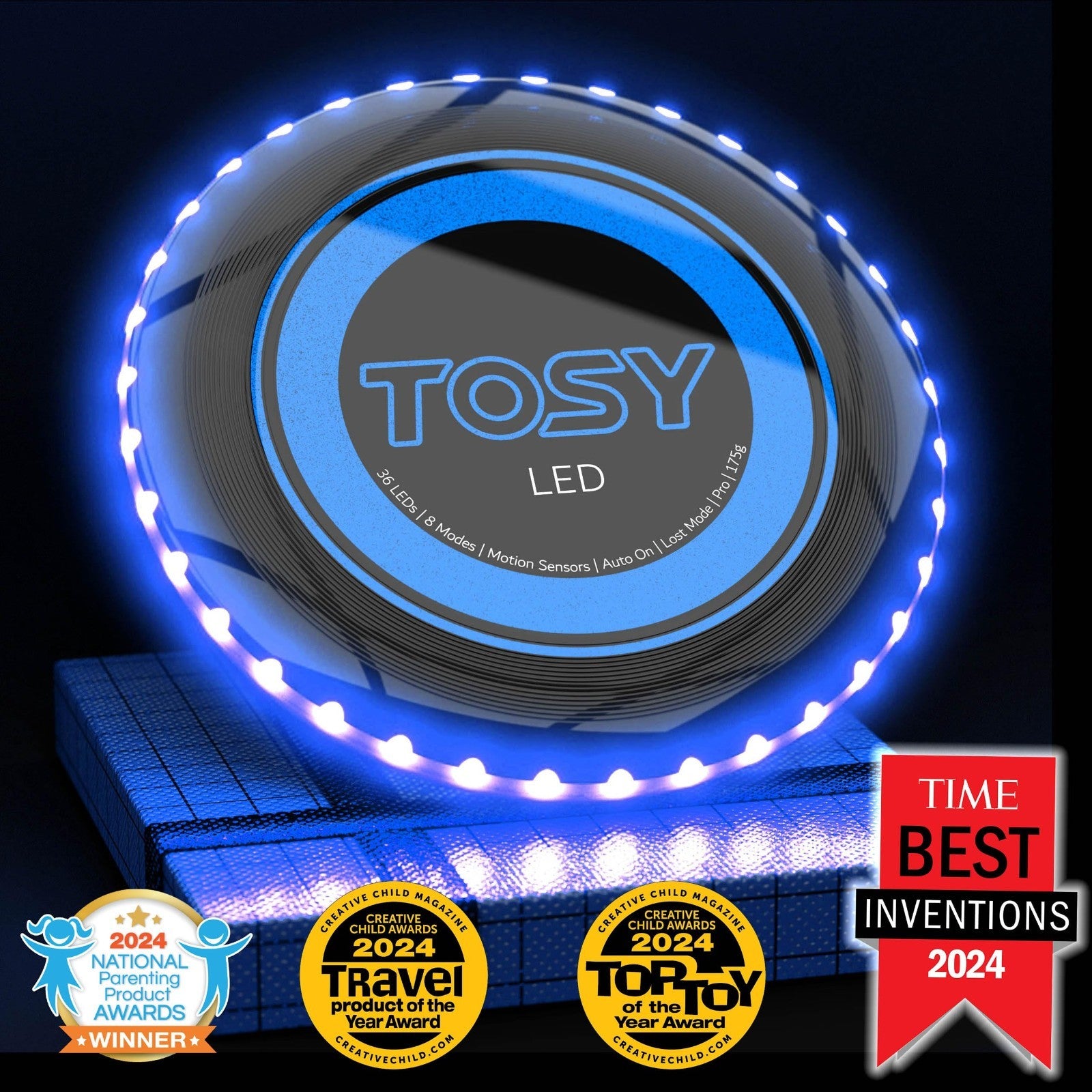RGB Flying Disc   16 Million Colors, Bright LED Lights, Smart Modes, Waterproof,2