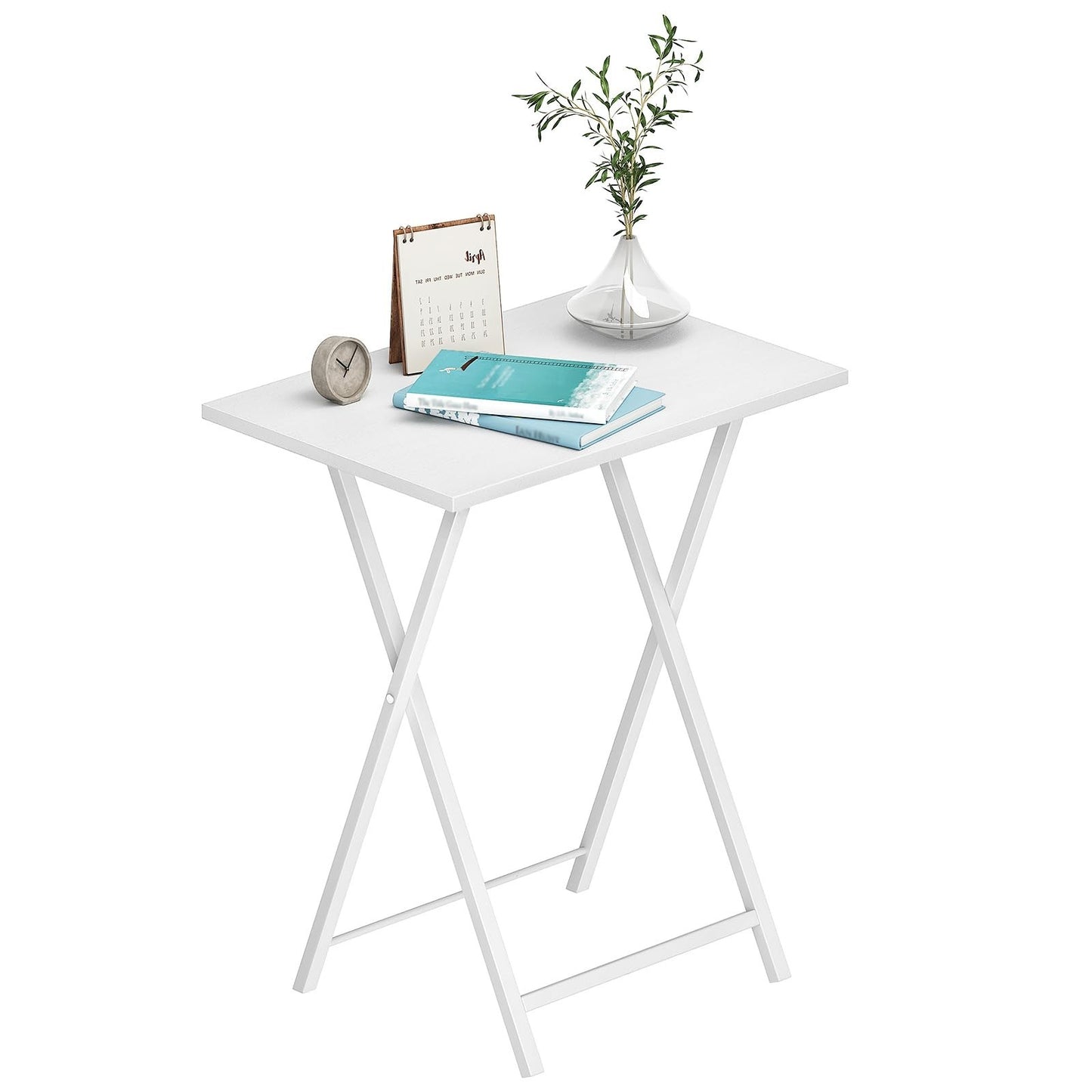 Set of 2 Folding Snack Tables for Small Spaces - Industrial Style, Easy Assembly8