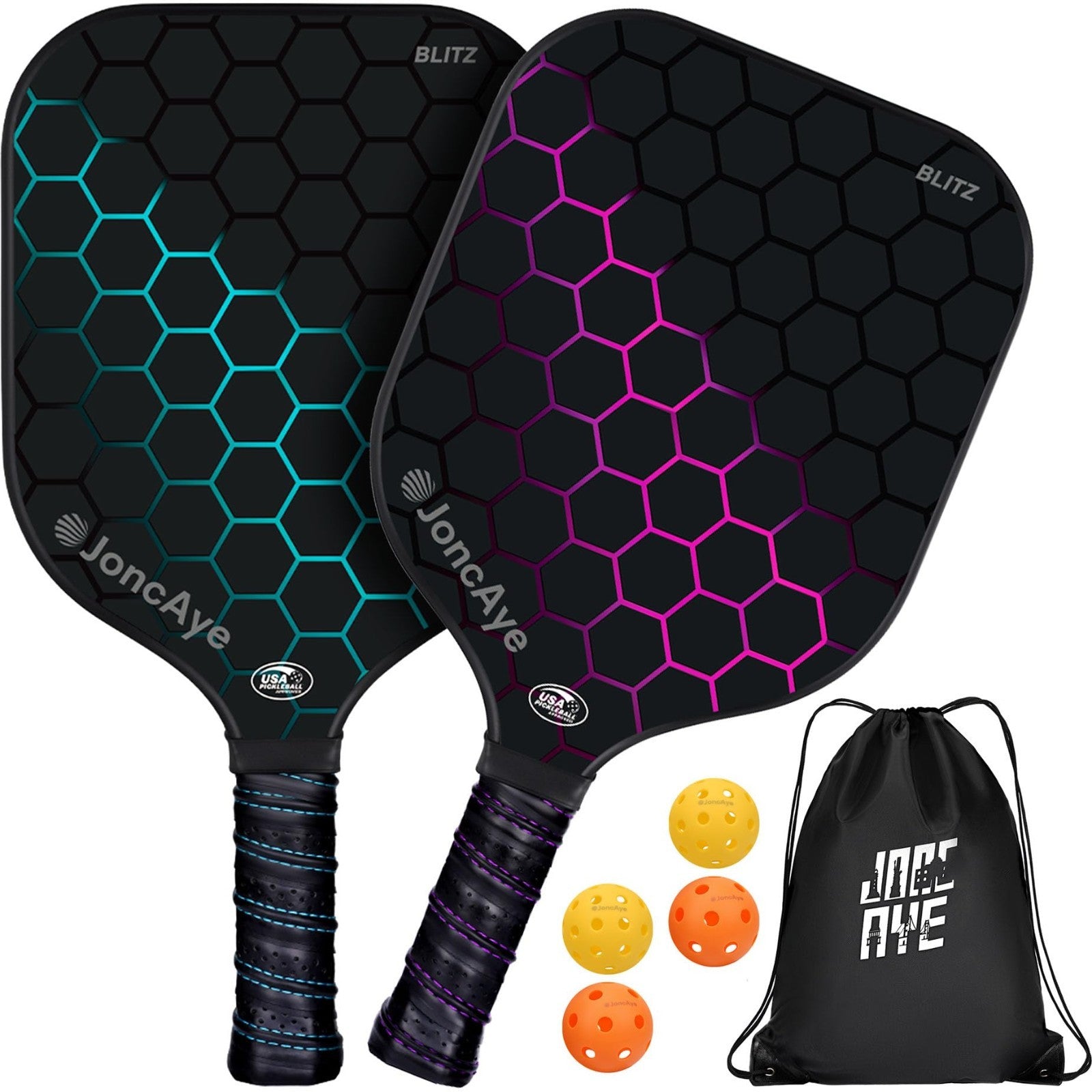 Pickleball Paddle Set of 4 or 2 - USAPA Approved Fiberglass Rackets, Lightweight1