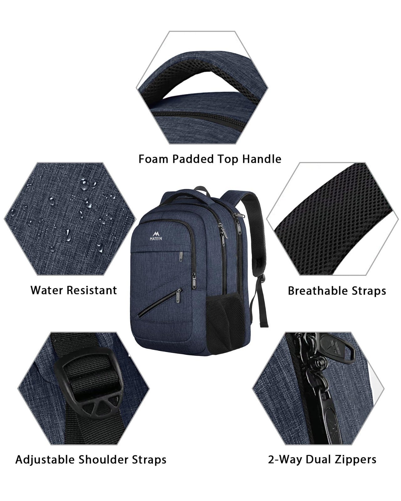 Extra Large Travel Laptop Backpack 50L for Men, Water Resistant Carry On Bag6