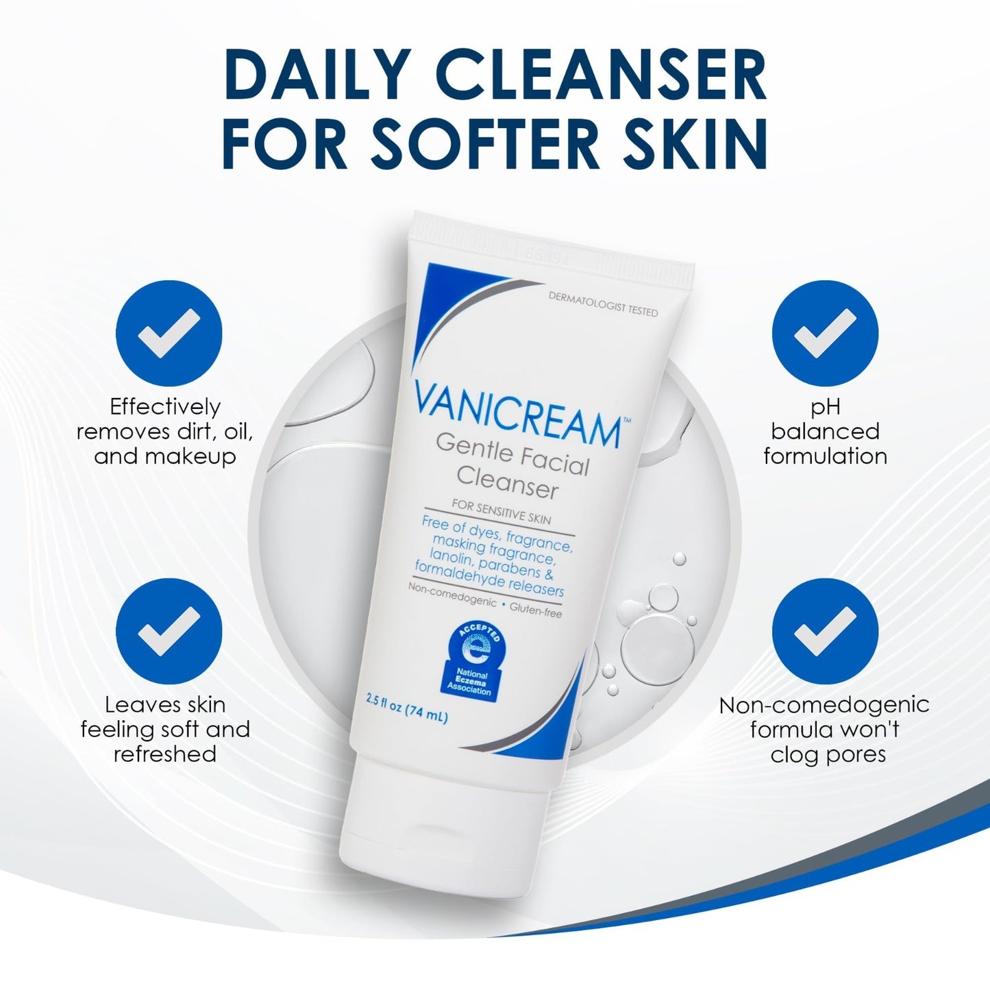 Gentle Facial Cleanser for Sensitive Skin, 2.5 Fl Oz, Non-Comedogenic, pH-Balanc5