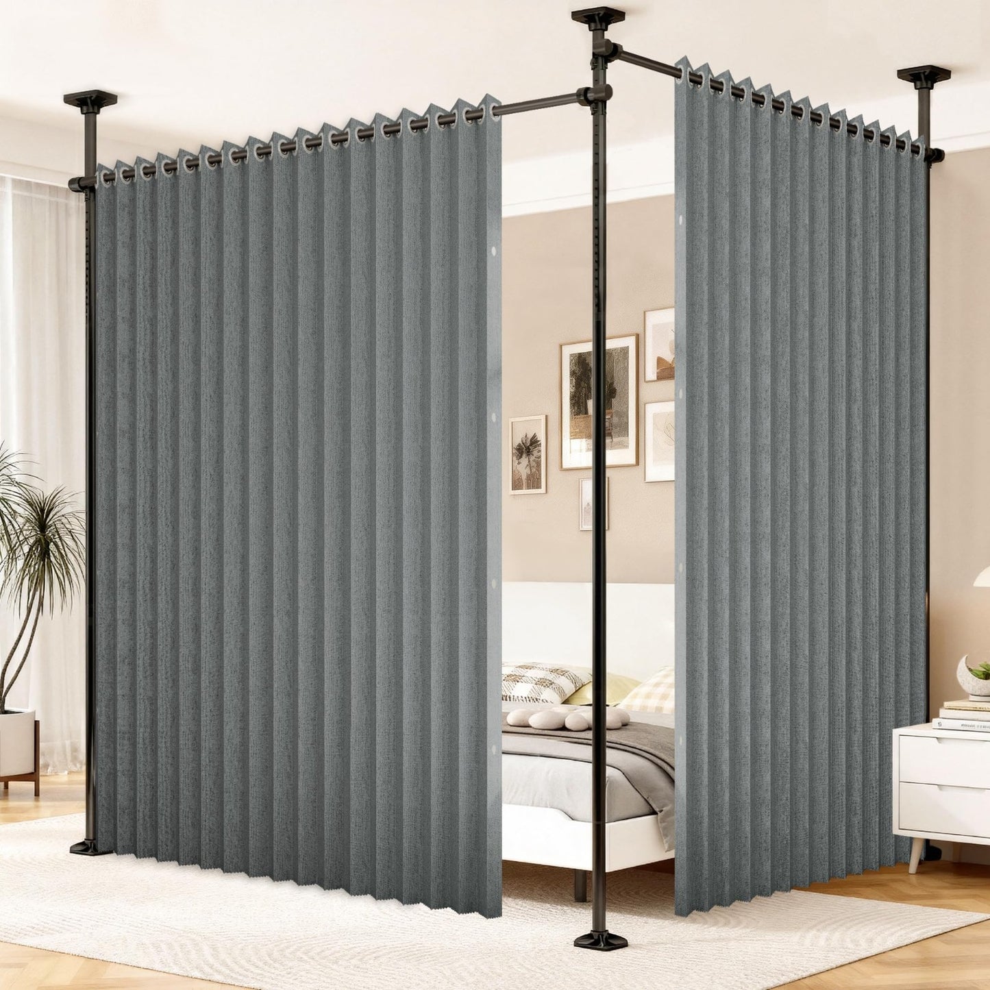 Pleated Fabric Vertical Shades for Patio Doors & Windows, 1 Panel 120x96 Grey7