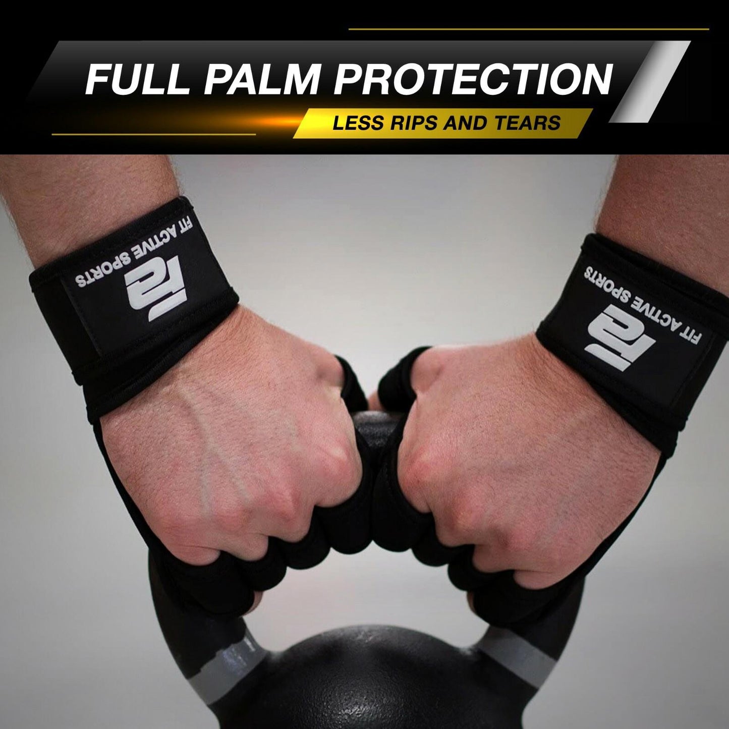 Fit Active Sports Weight Lifting Workout Gloves With Wrist Wrap For Gym Training