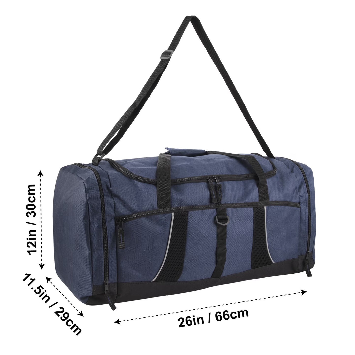 26 Inch 79L Duffel Bag Travel Gym Sports Shoulder Strap Navy