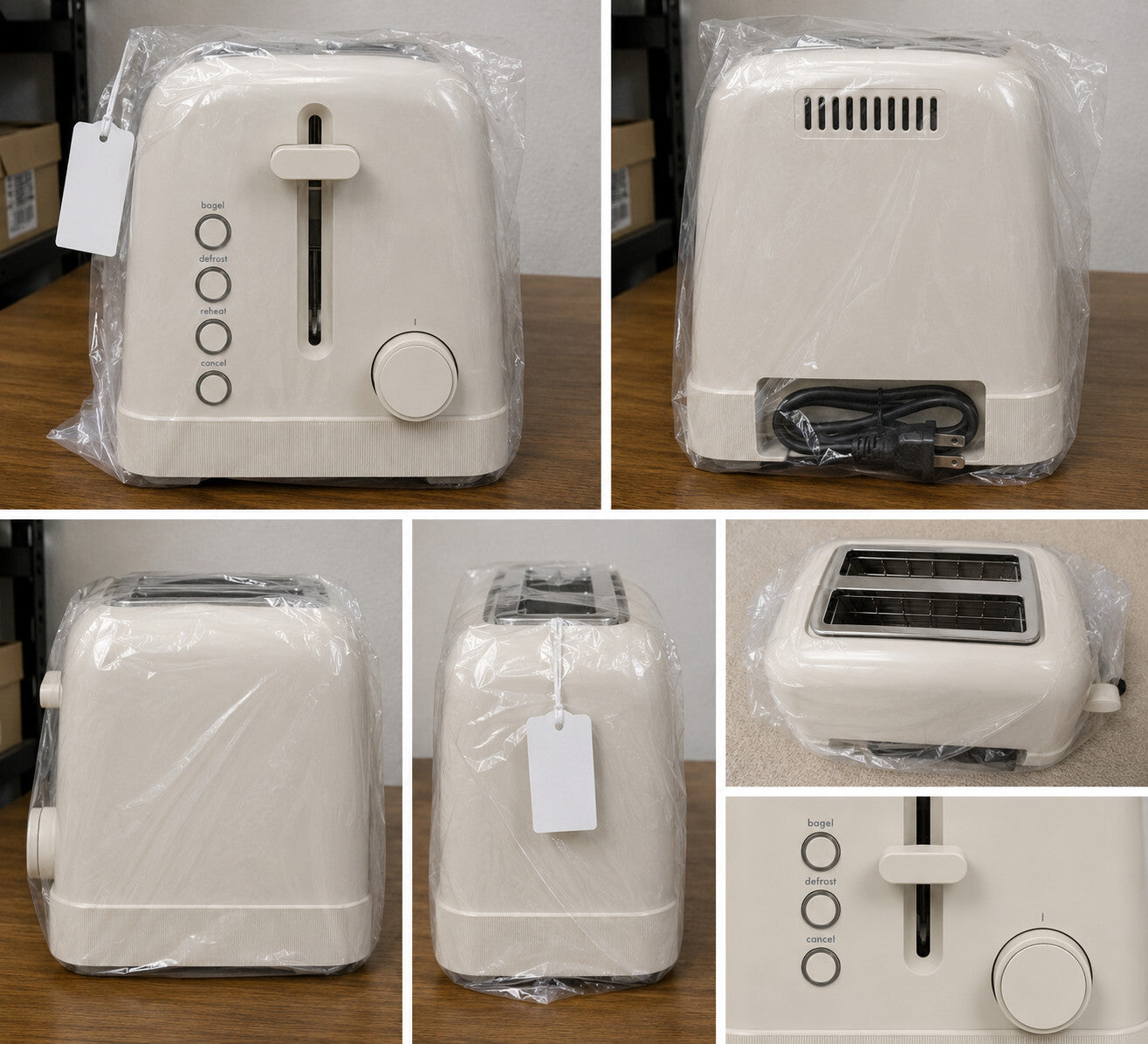 2 Slice Toaster 900W 6 Shade Bagel Crumb Tray Oatmilk