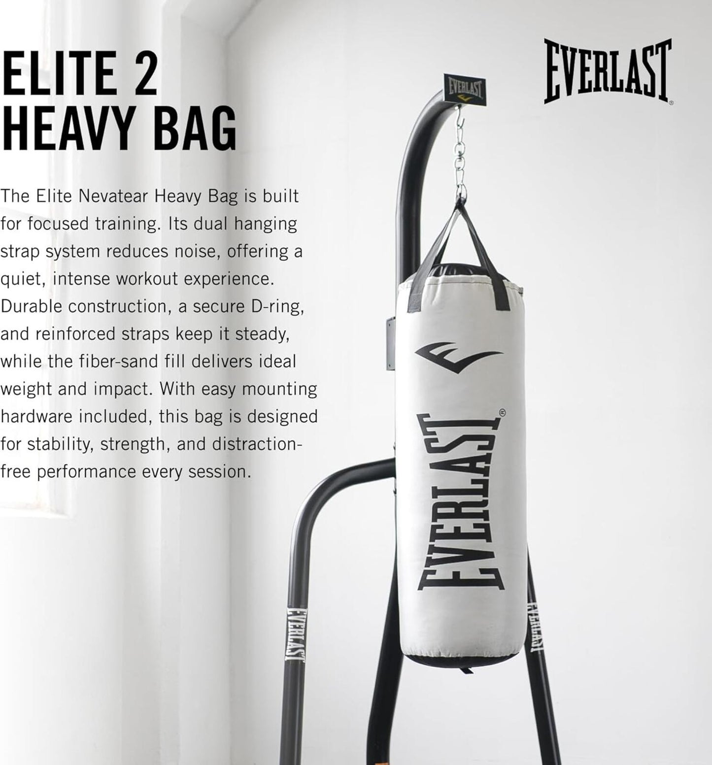Elite Hanging Punching Bag Heavy Bag for Adults Boxing MMA Muay Thai Gym
