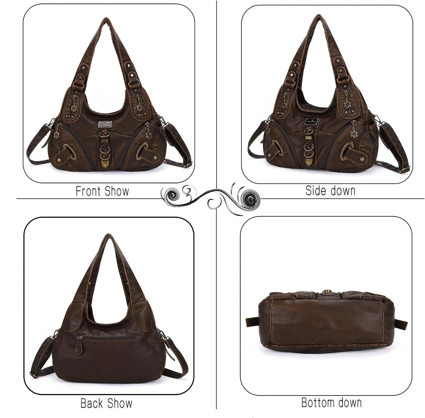 Angelkiss Women's Hobo Purse Large Daily Shoulder Bag