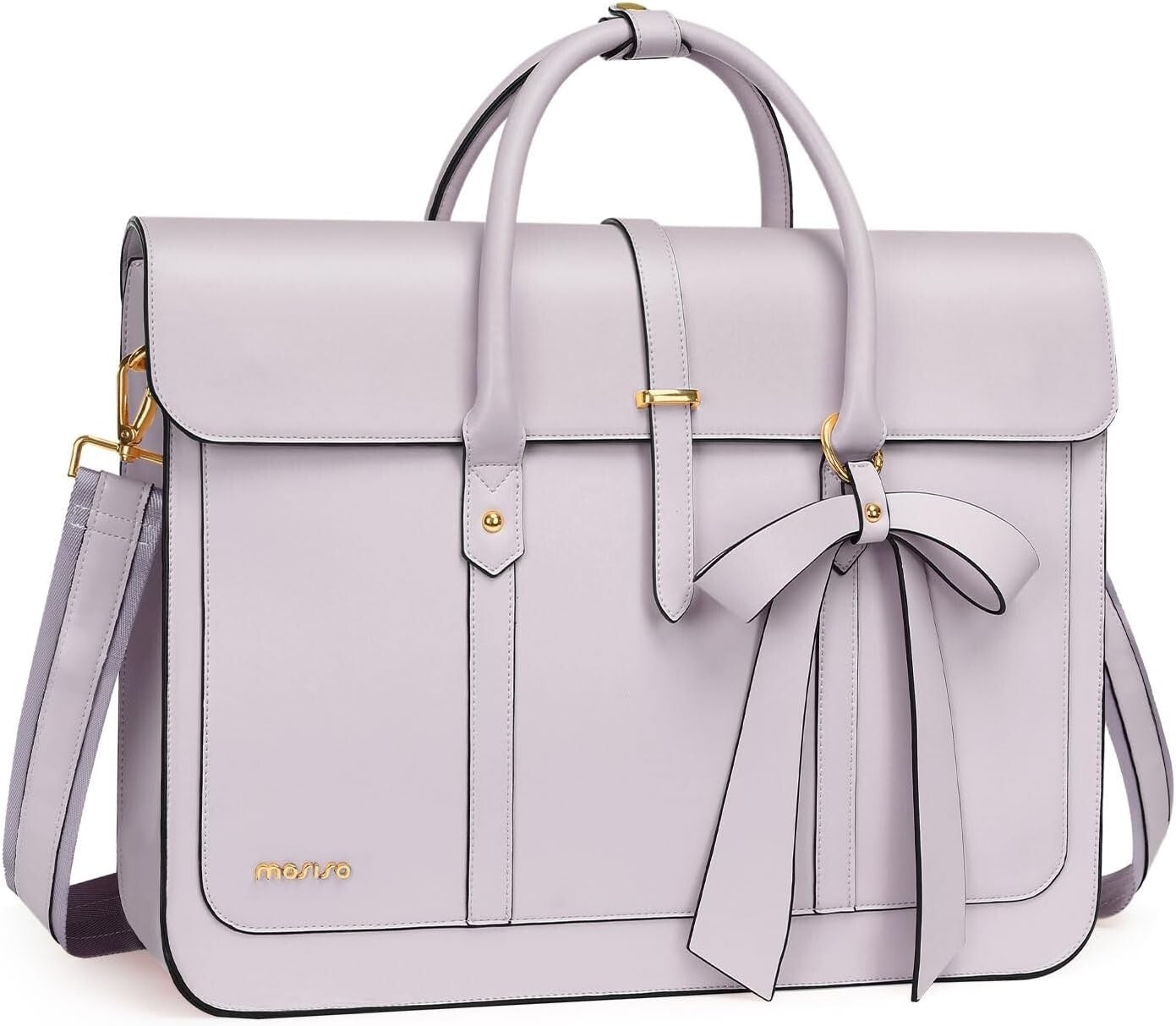 Women's PU Leather Laptop Bag Convertible Backpack Bowknot