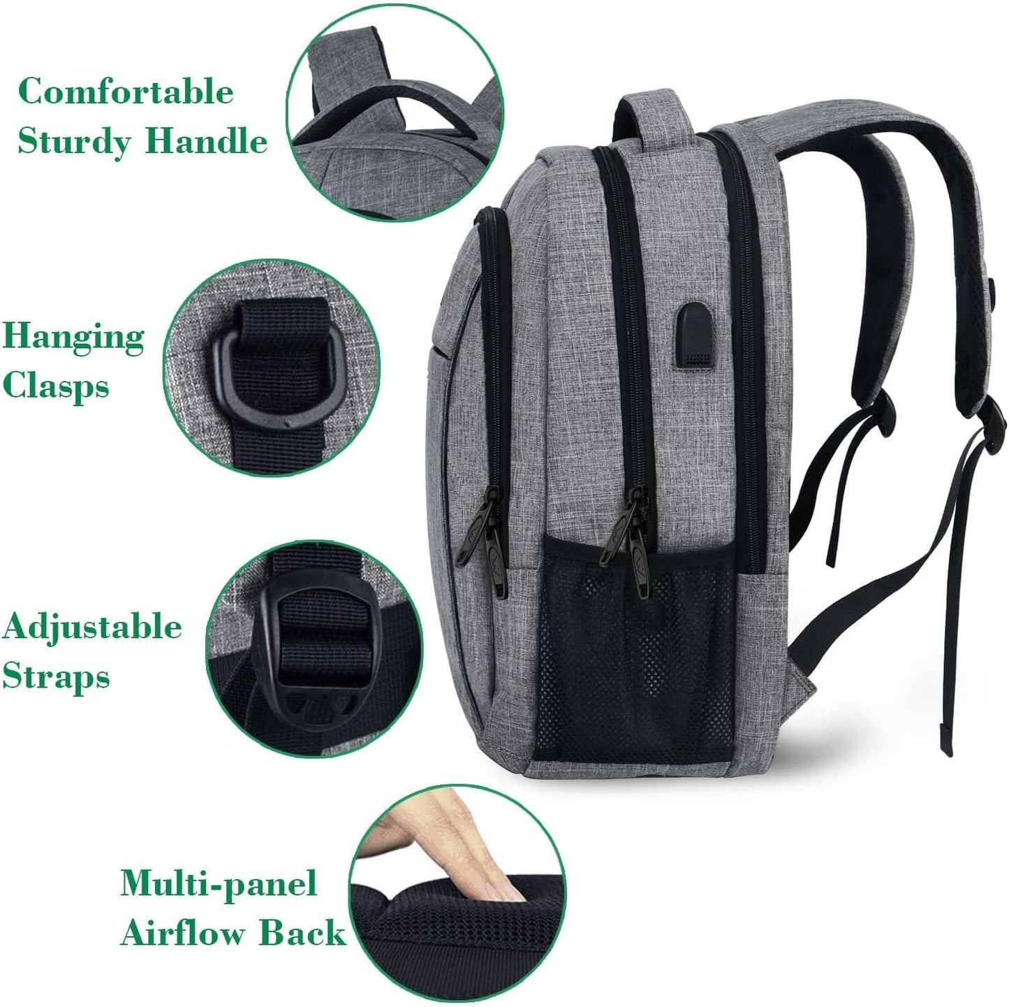 Adult Backpack Charging Port (Grey)