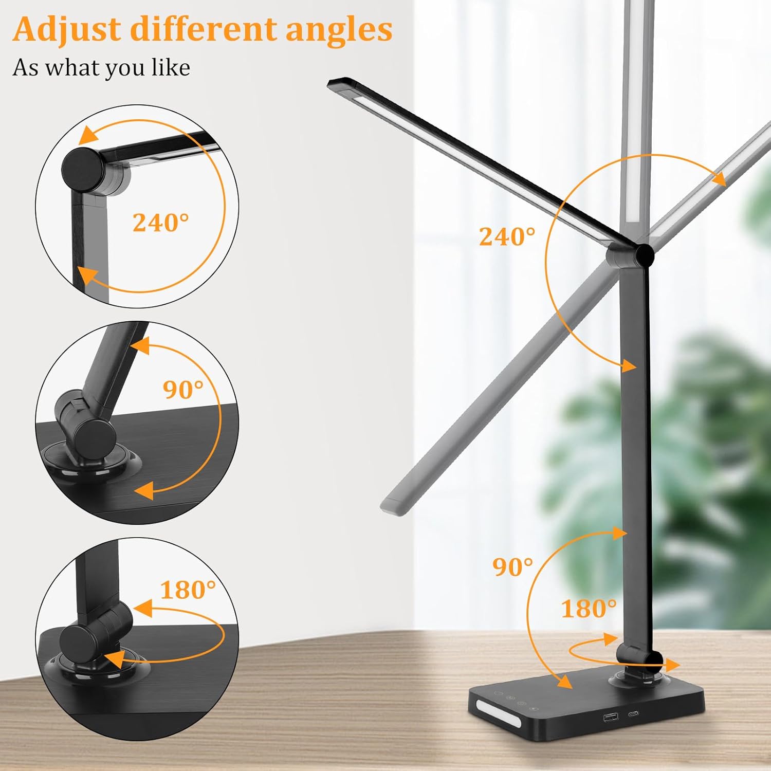 Desk Lamp with USB Ports